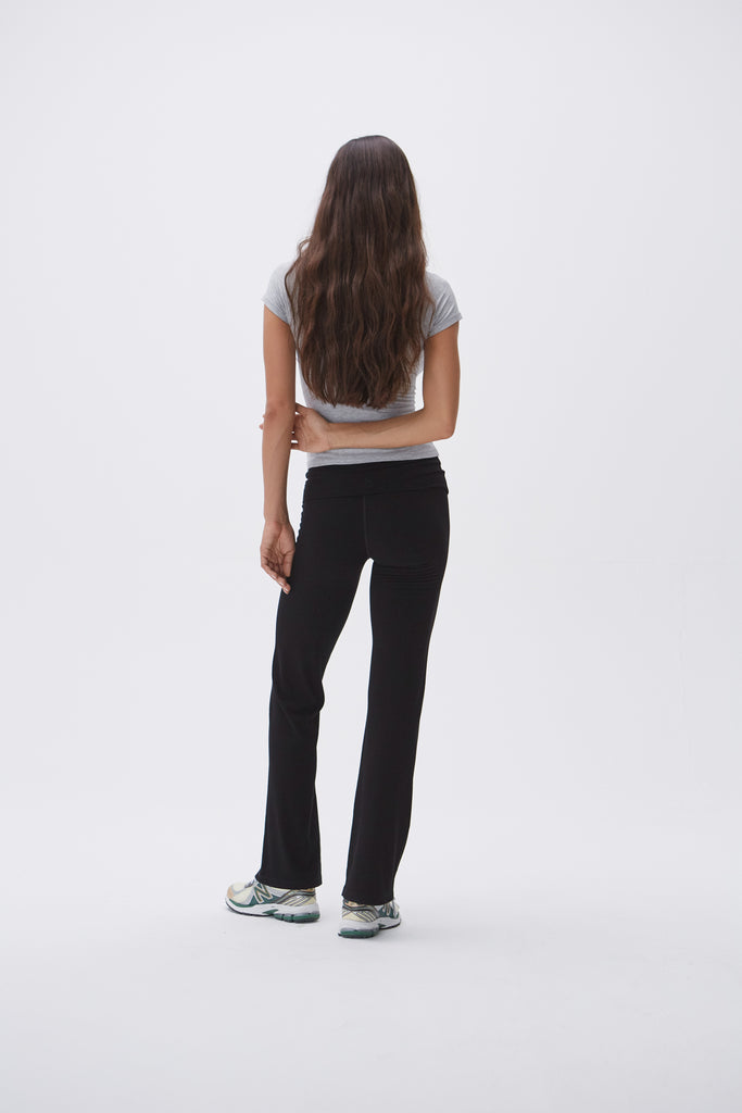 WIDE LEGS Relaxed Fit Pants, Fold Over Band Yoga Pants -  Canada