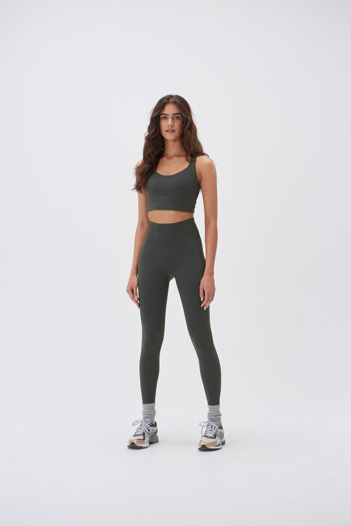 Olive Green Active Leggings  International Society of Precision