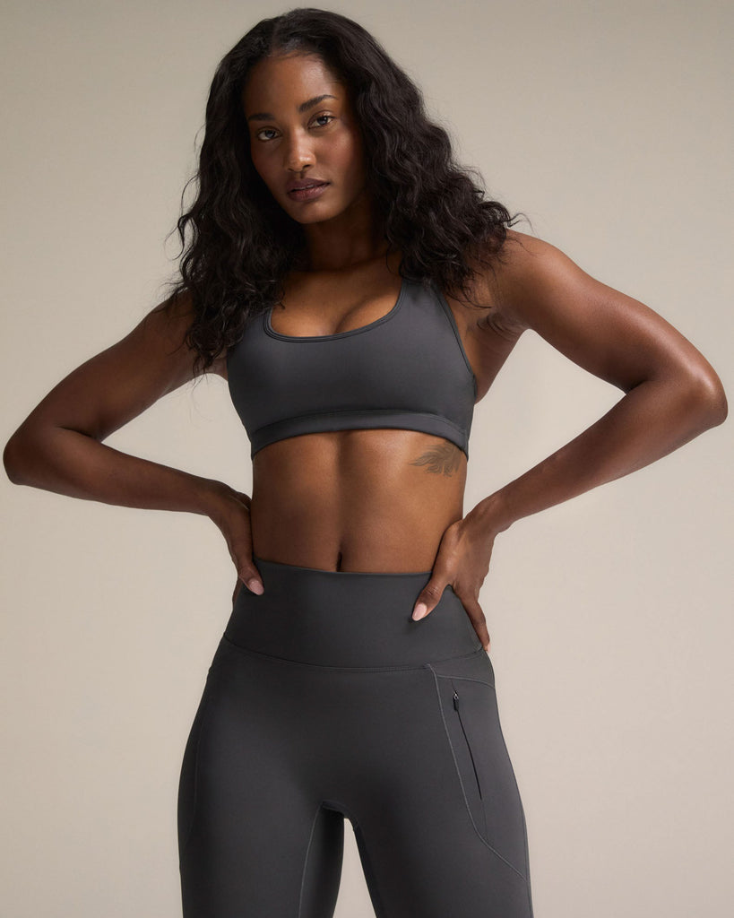 Ultimate Scoop Neck Racer Back Bra - Graphite Grey