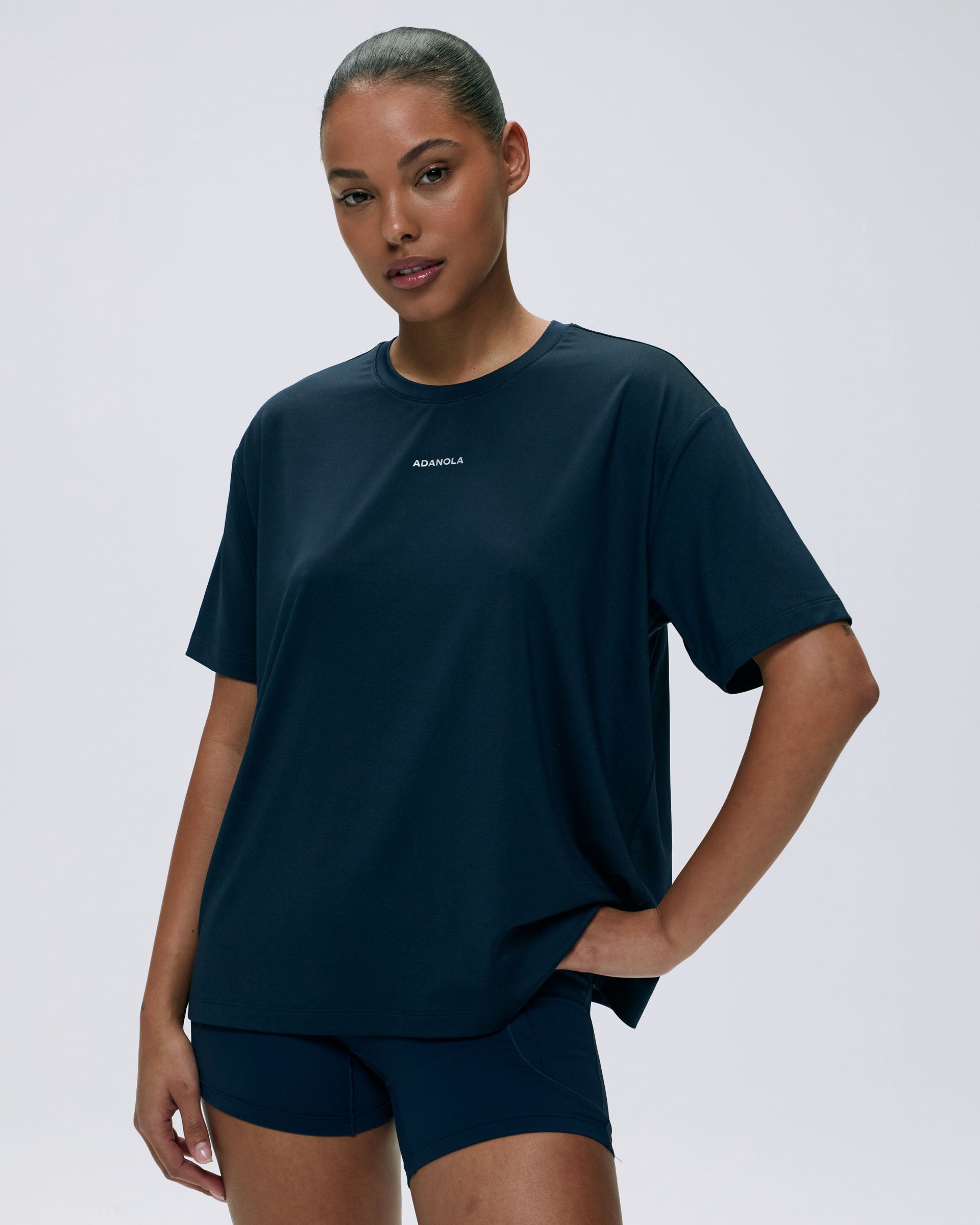 Mesh Active T-Shirt - Navy Blue – Adanola
