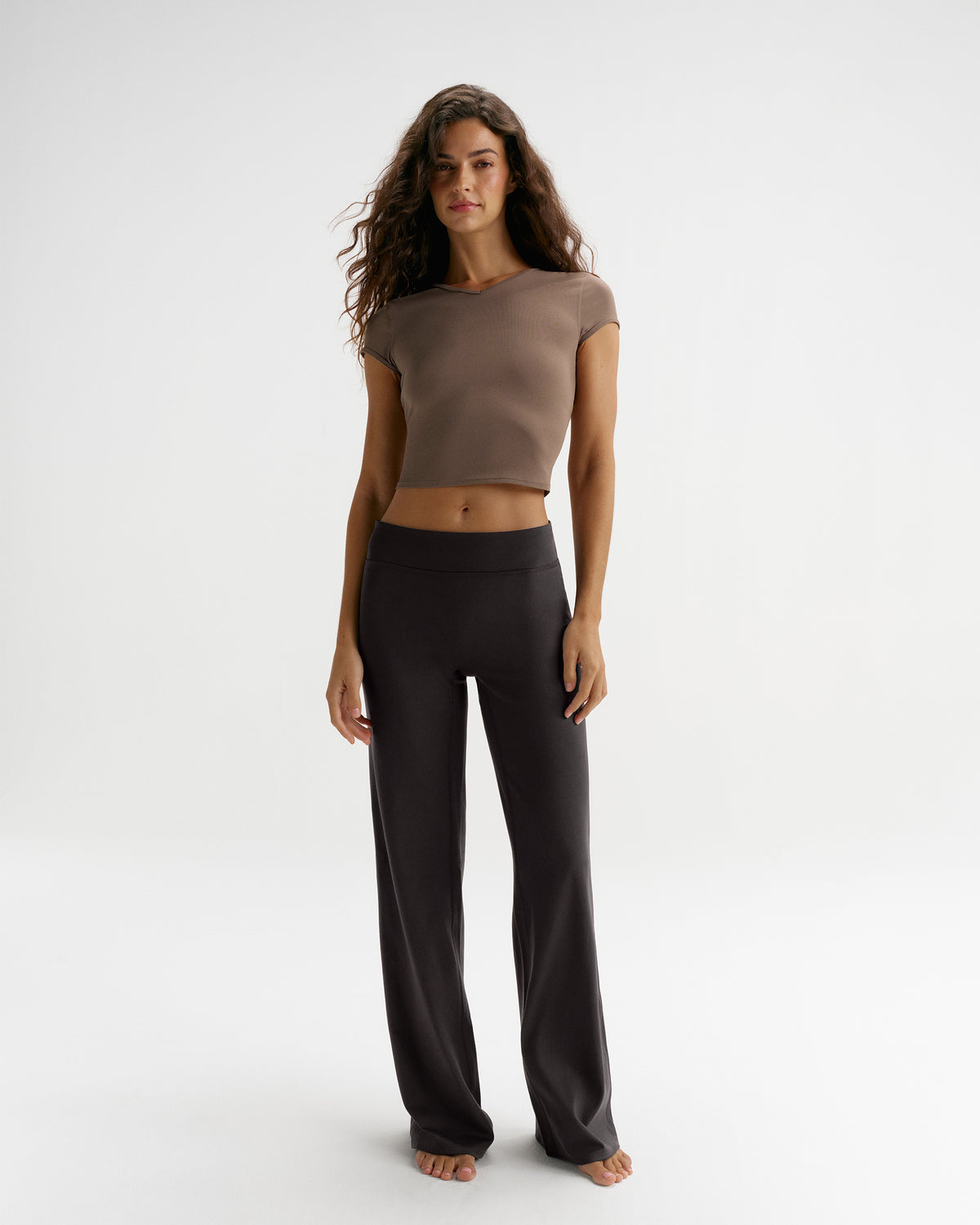 Low Rise Yoga Pants - Coffee Bean