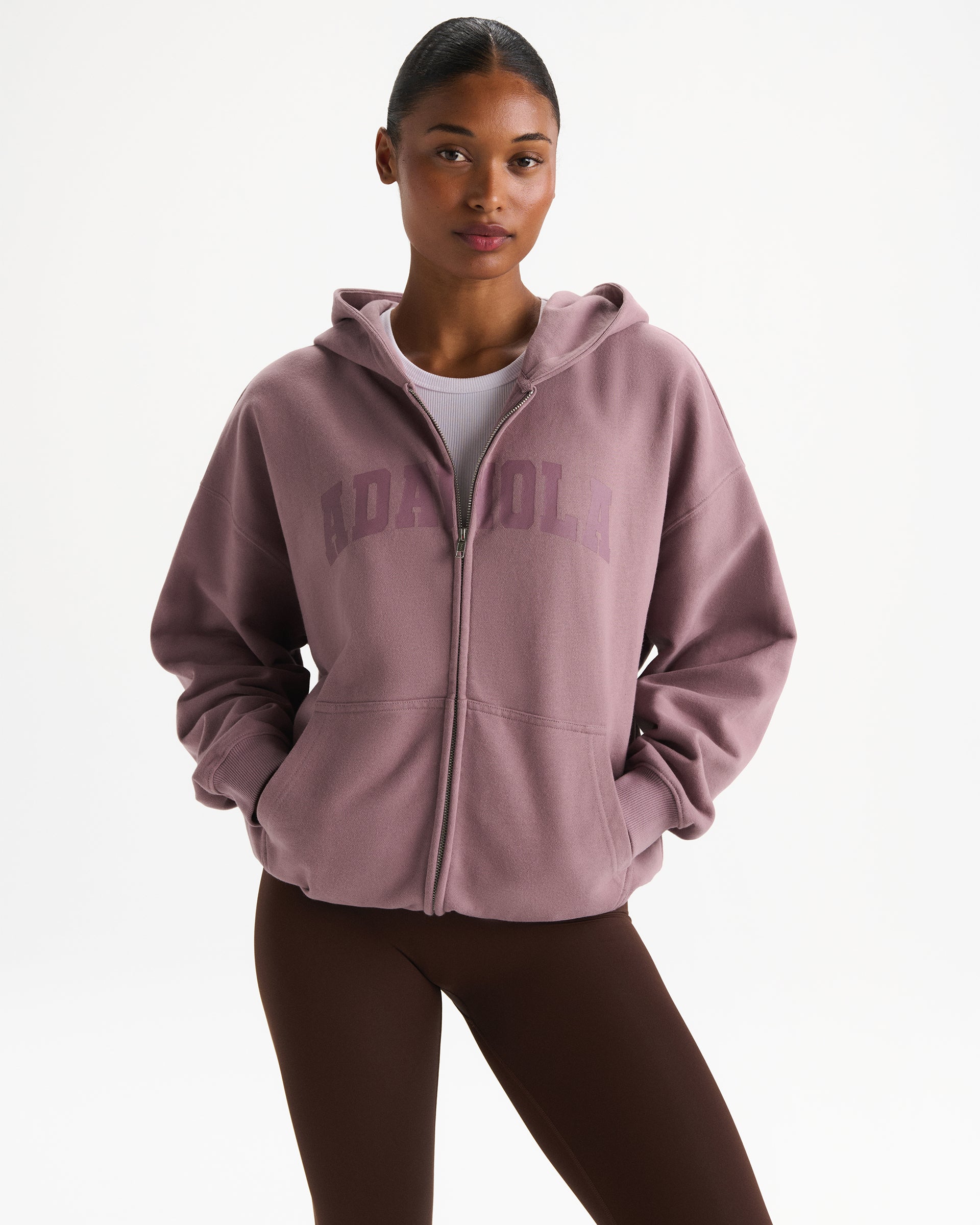Women's Oversized Zip Hoodie - Dusk Purple | Adanola – Adanola