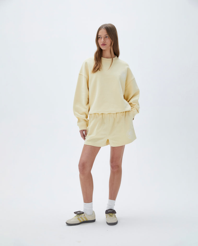 Vacation Cotton Jersey Shorts Butter Yellow