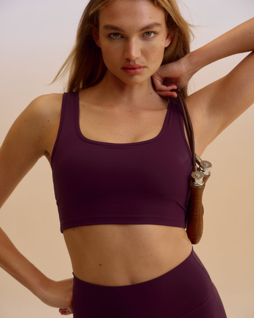 Ultimate Square Neck Bra - Dark Cherry