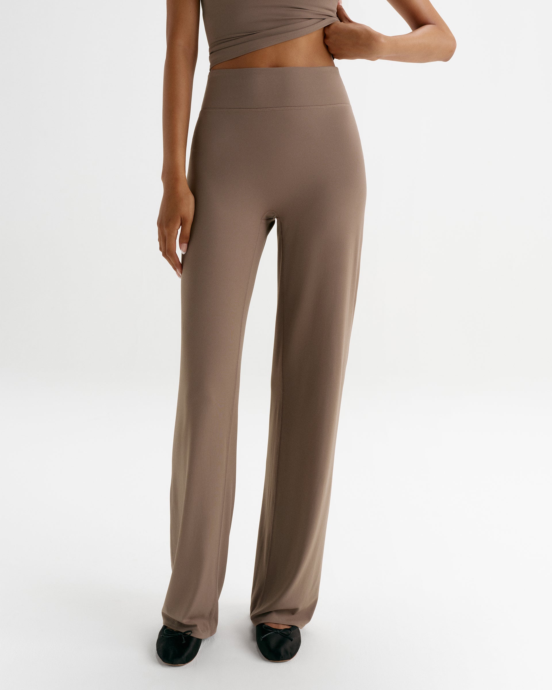 Women's Straight Leg Yoga Pants - Walnut Brown | Adanola – Adanola
