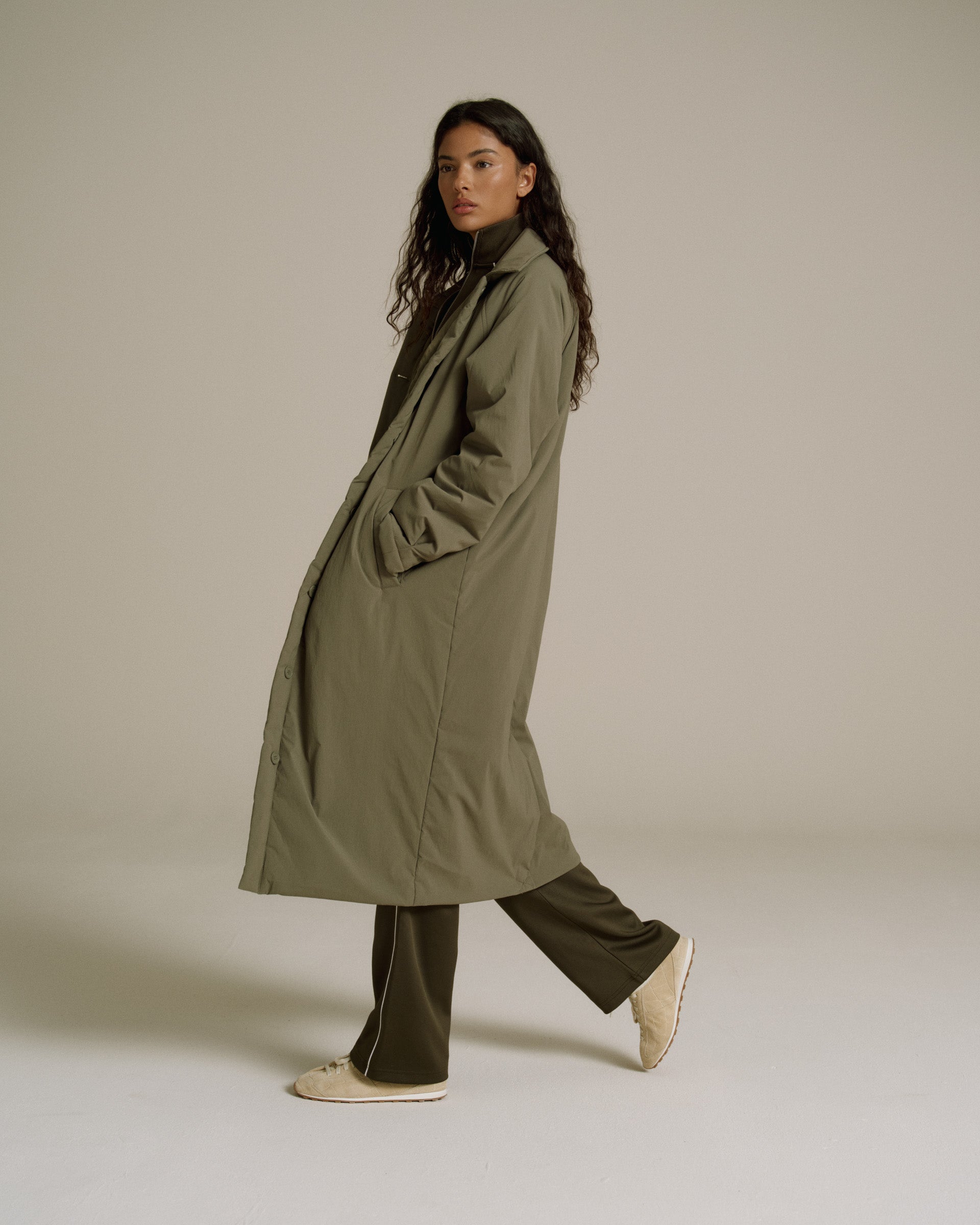 Padded Coach Jacket - Khaki – Adanola