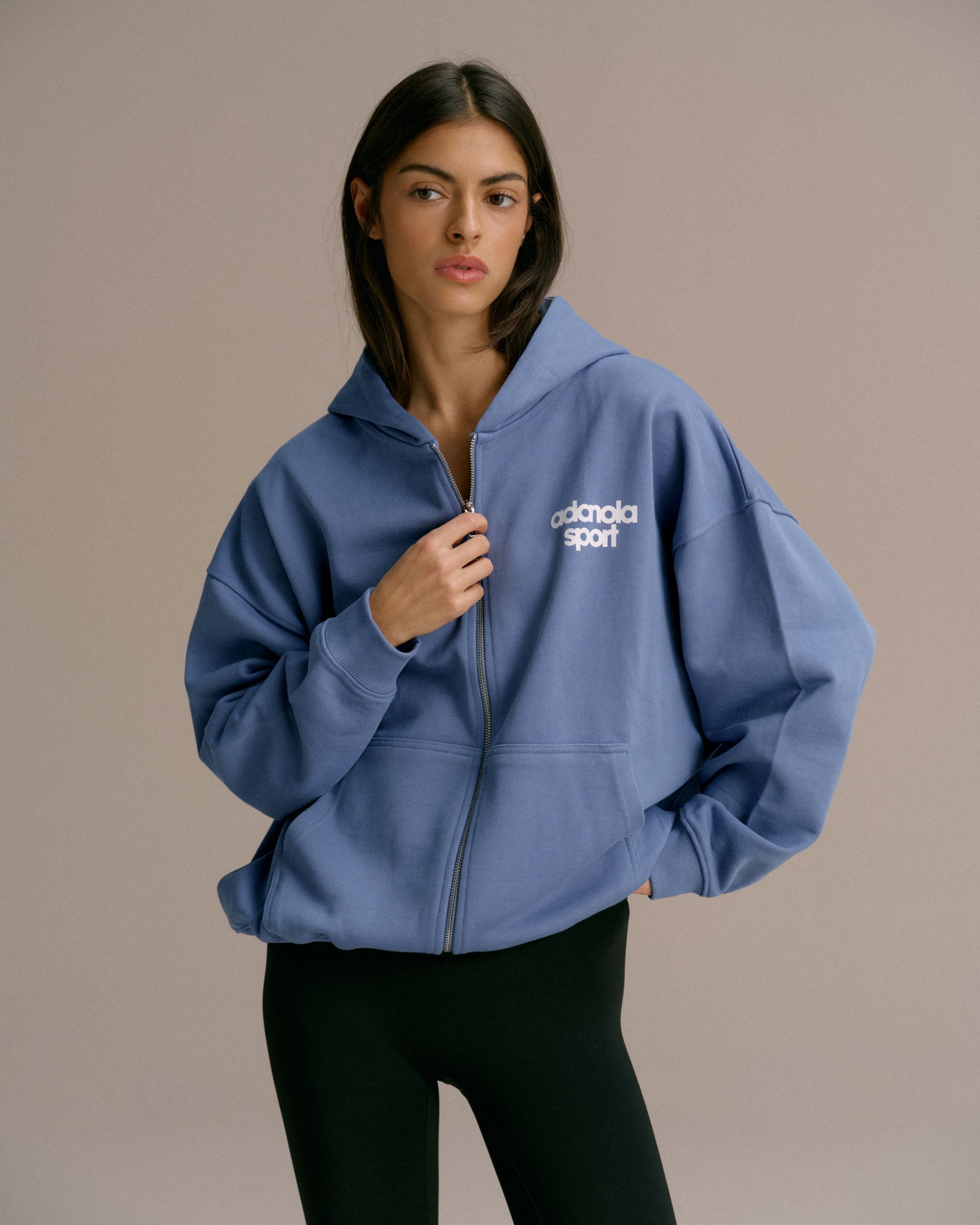 新品未使用ADANOLA オーバーサイズ スウェットトップス Sportswear Oversized Full Zip Funnel Sweatshirt - Light Grey