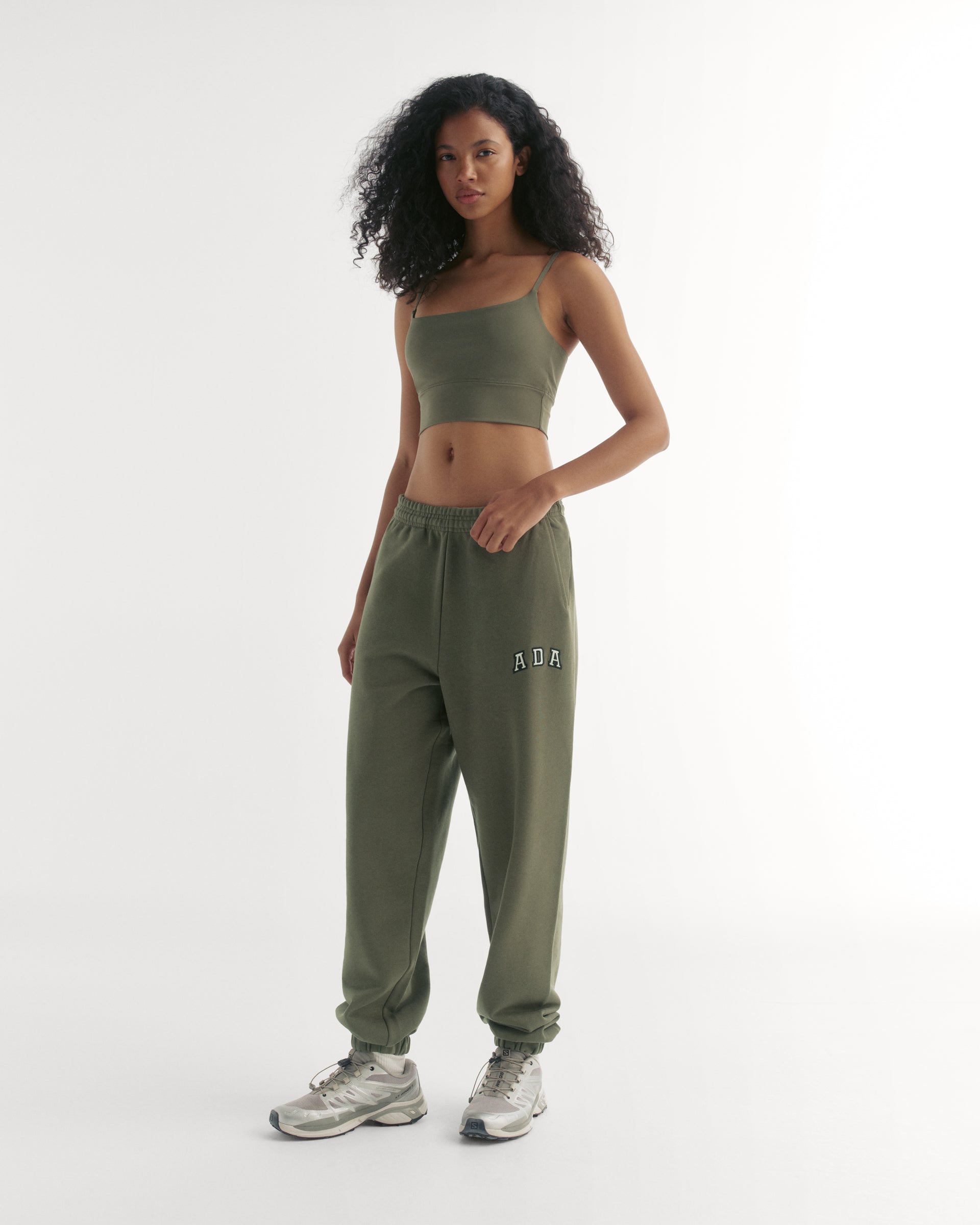 Women's Cuffed Sweatpants - Olive Green | Adanola – Adanola