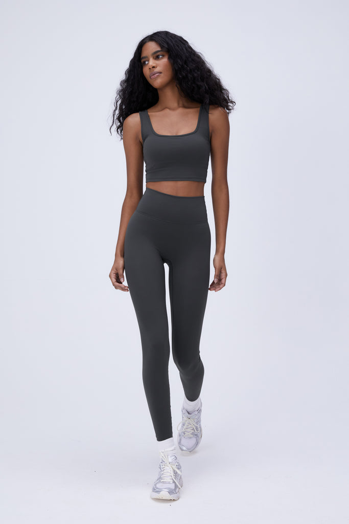 Buy Grey with navy blue combination skin fit leggings at