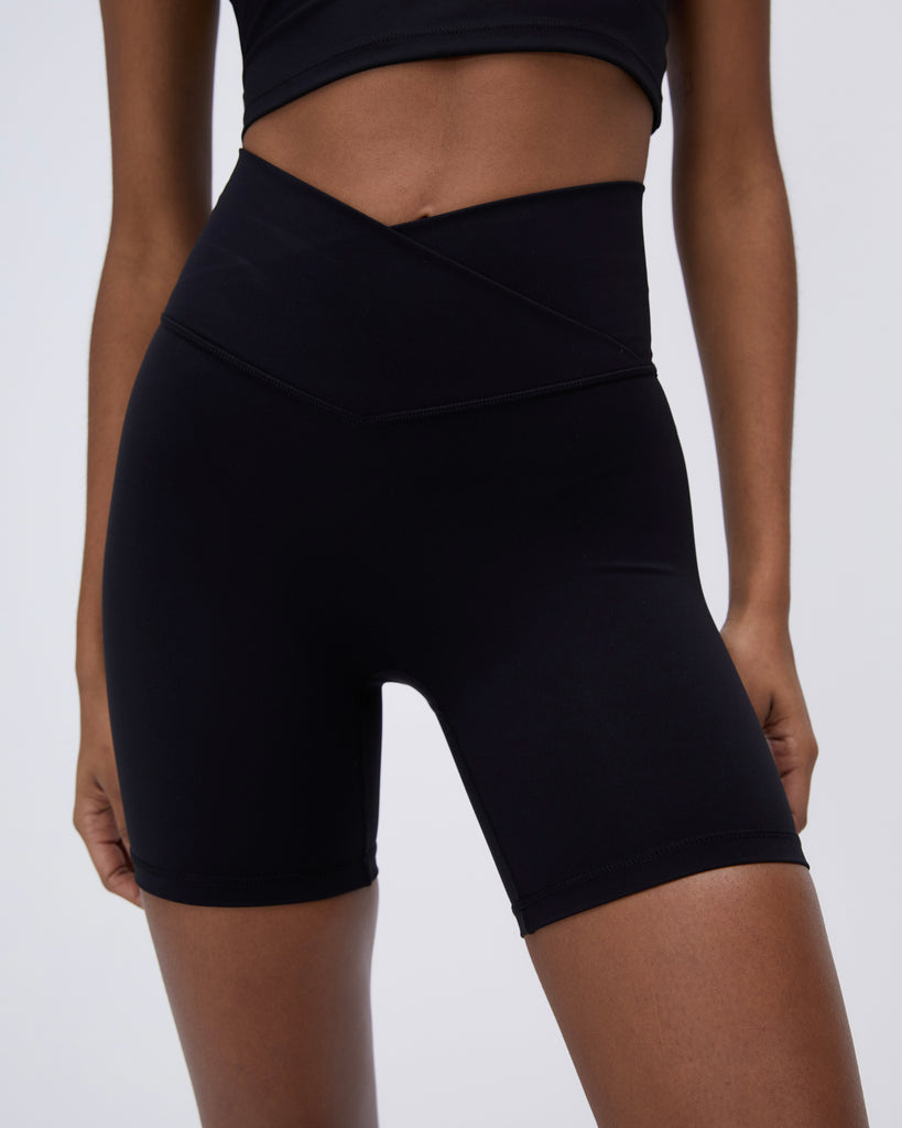 Ultimate Wrap Over Crop Shorts - Black