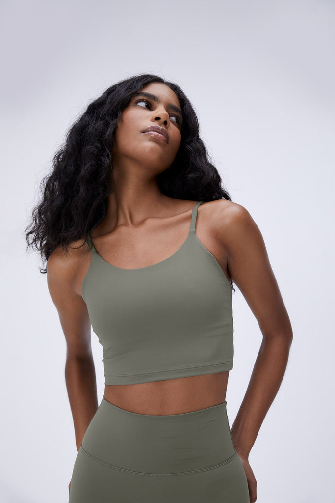 Light Olive Built In Bra Active Dress · Filly Flair