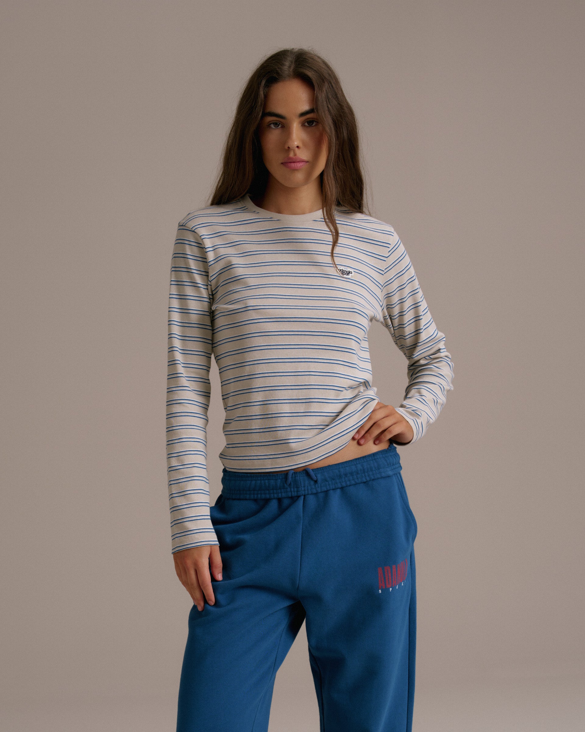 Rib Stripe Long Sleeve T-shirt - Marshmallow White – Adanola