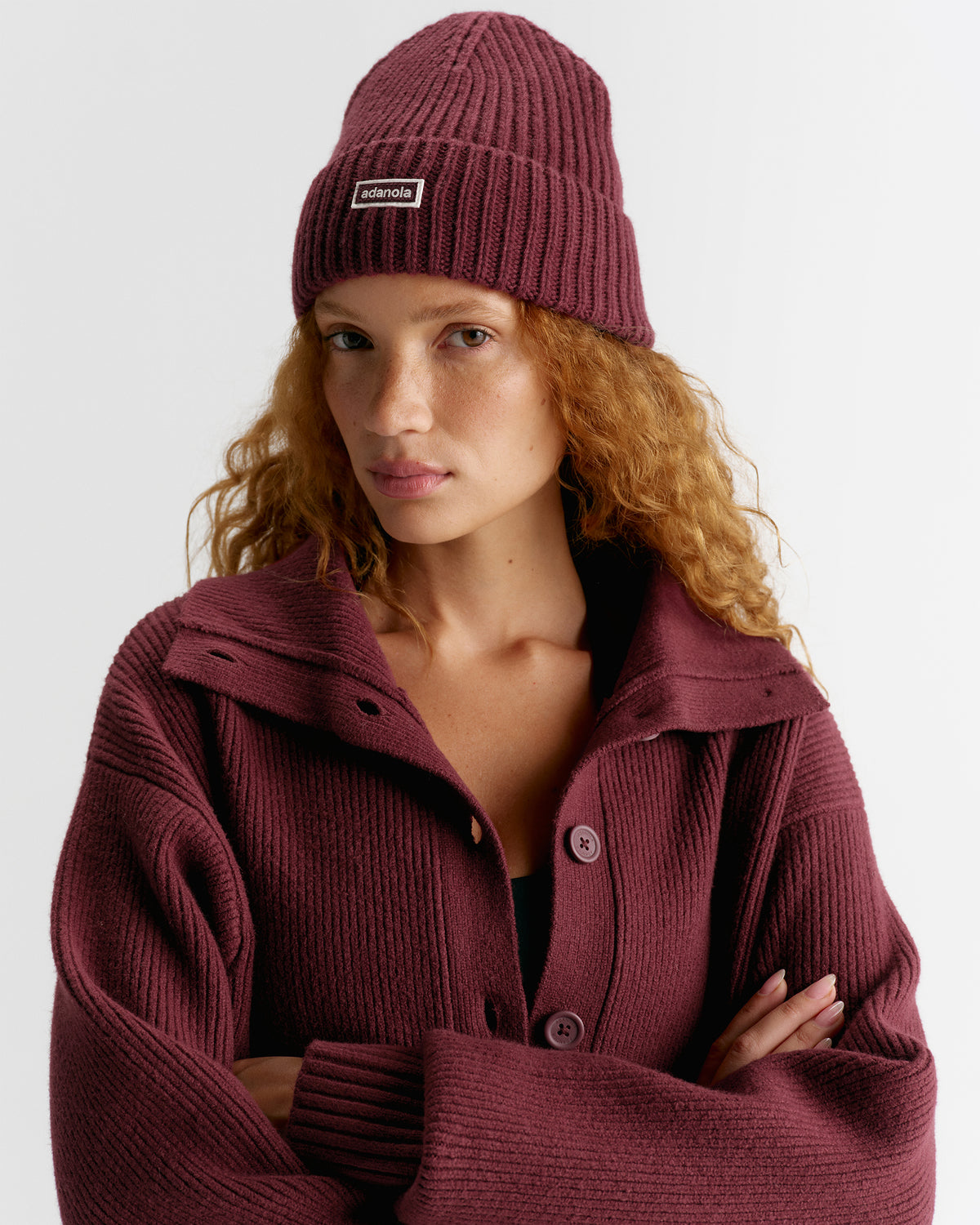 Rib Knit Beanie - Damson