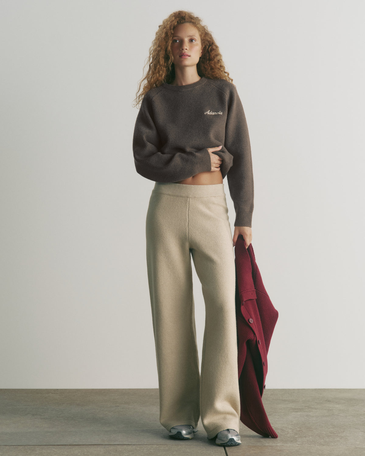 Knit Straight Leg Sweatpants - Oatmeal