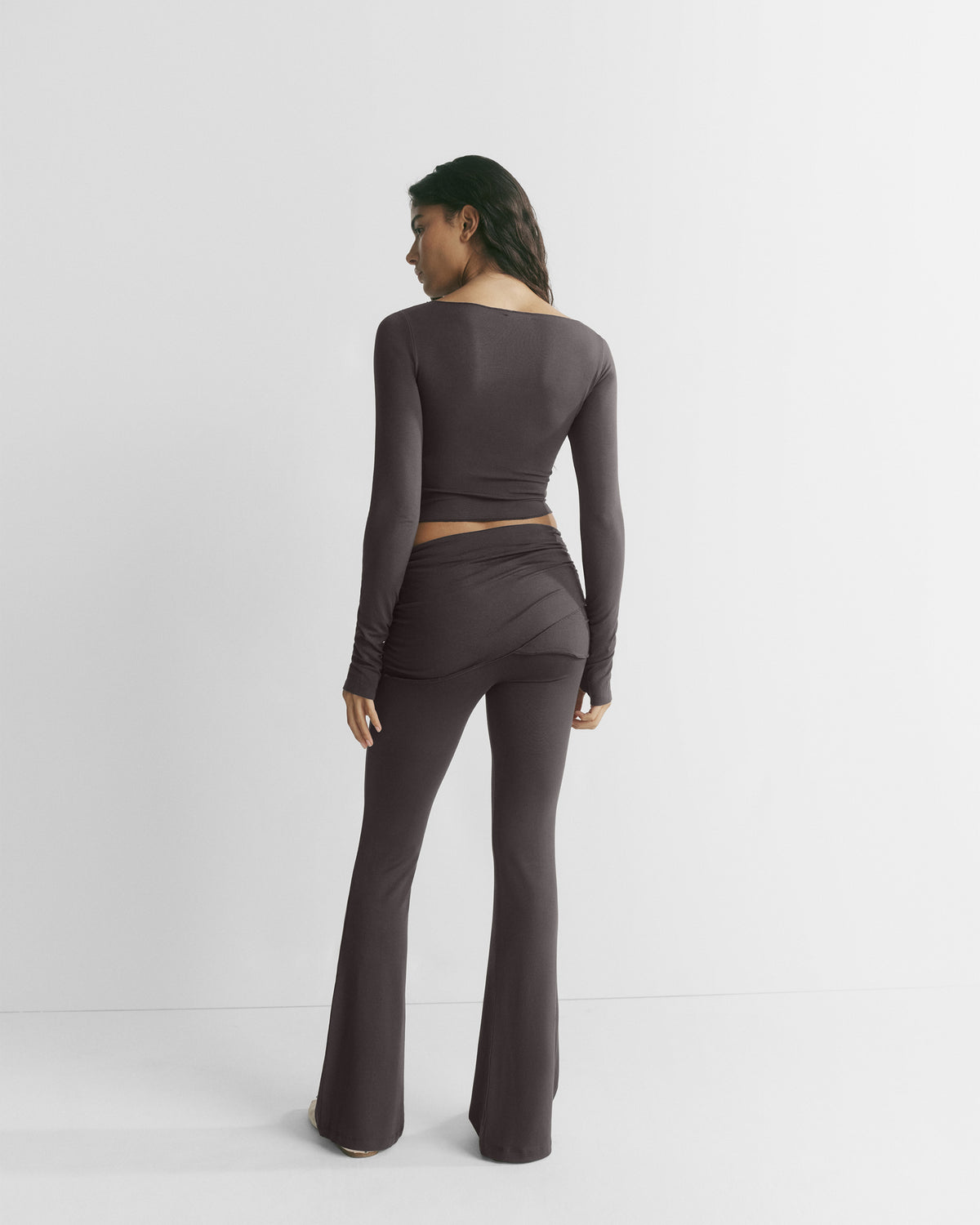 Modal Soft Overlay Trousers - Coffee Bean