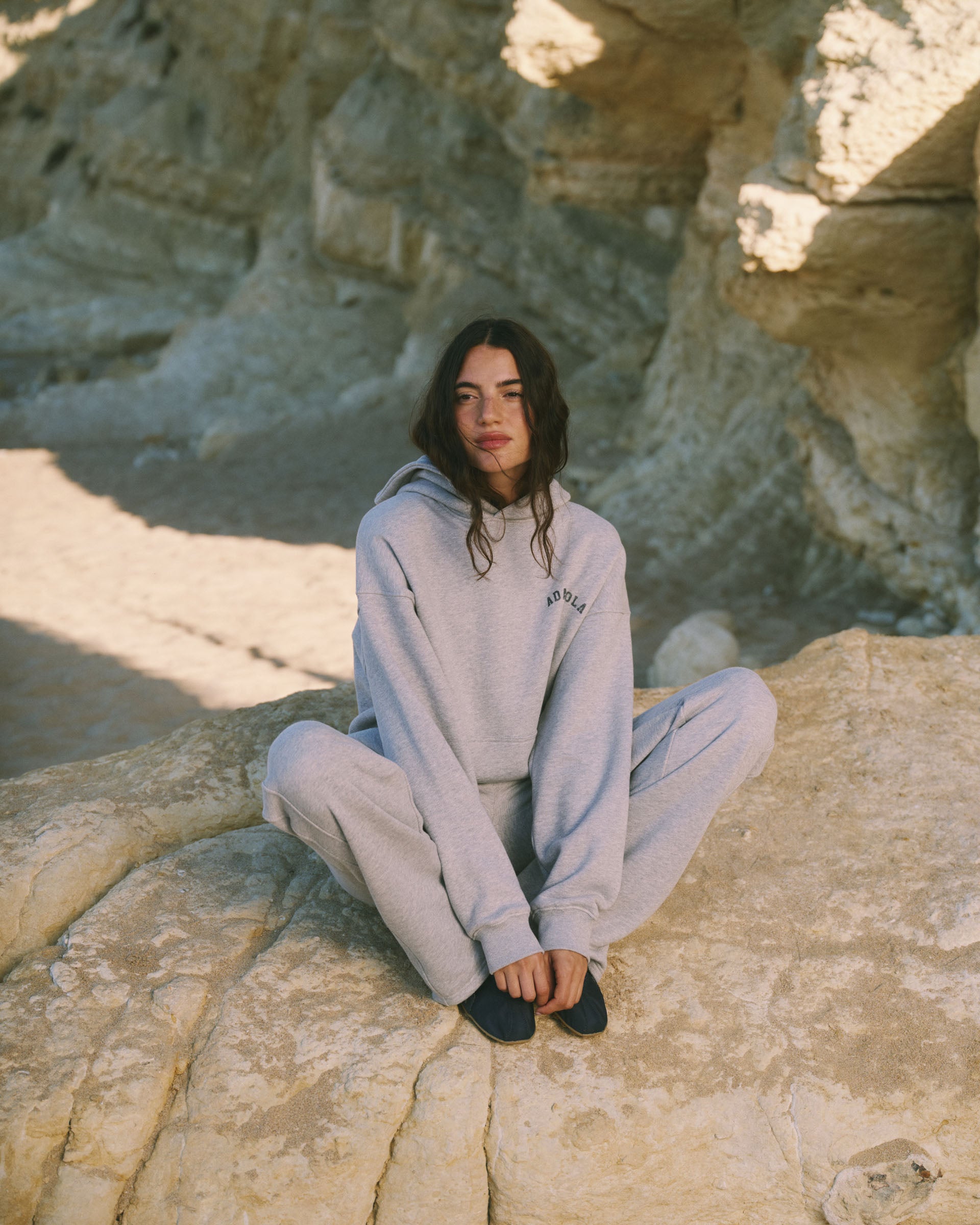 Classic AS Oversized Hoodie - Heather Grey/Midnight Blue – Adanola