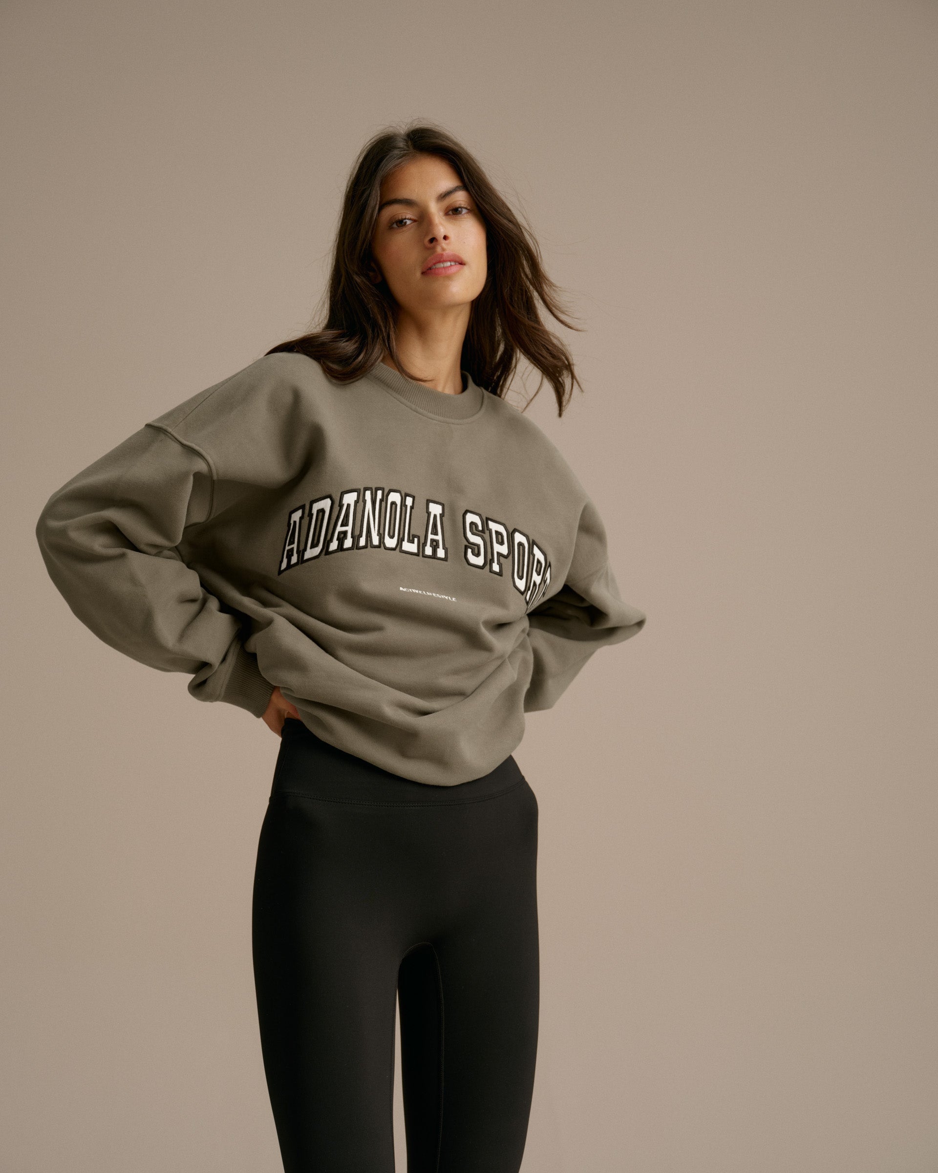 Women's Oversized Olive Green Sweatshirt | Adanola – Adanola