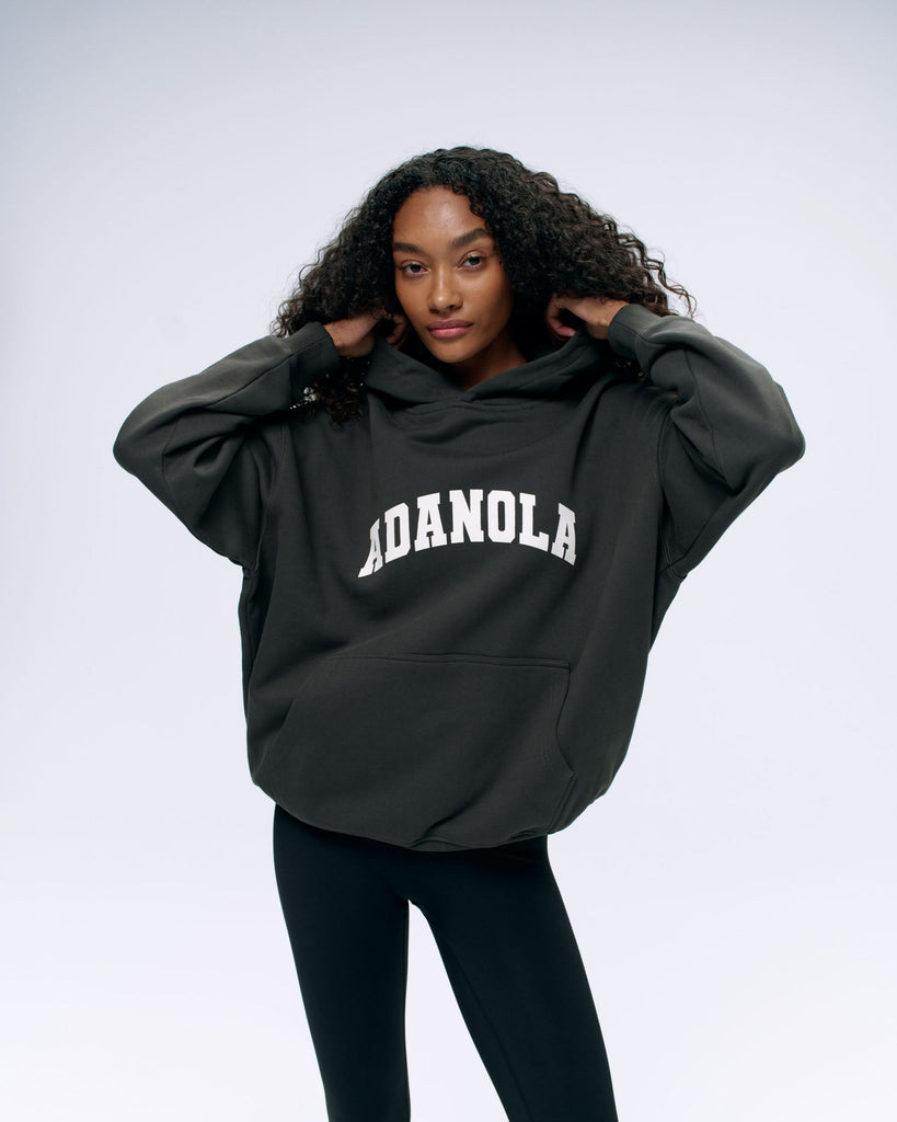 Varsity Oversized Hoodie - Graphite Grey/Marshmallow White