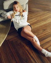 Knit Stripe Polo Top - Marshmallow White