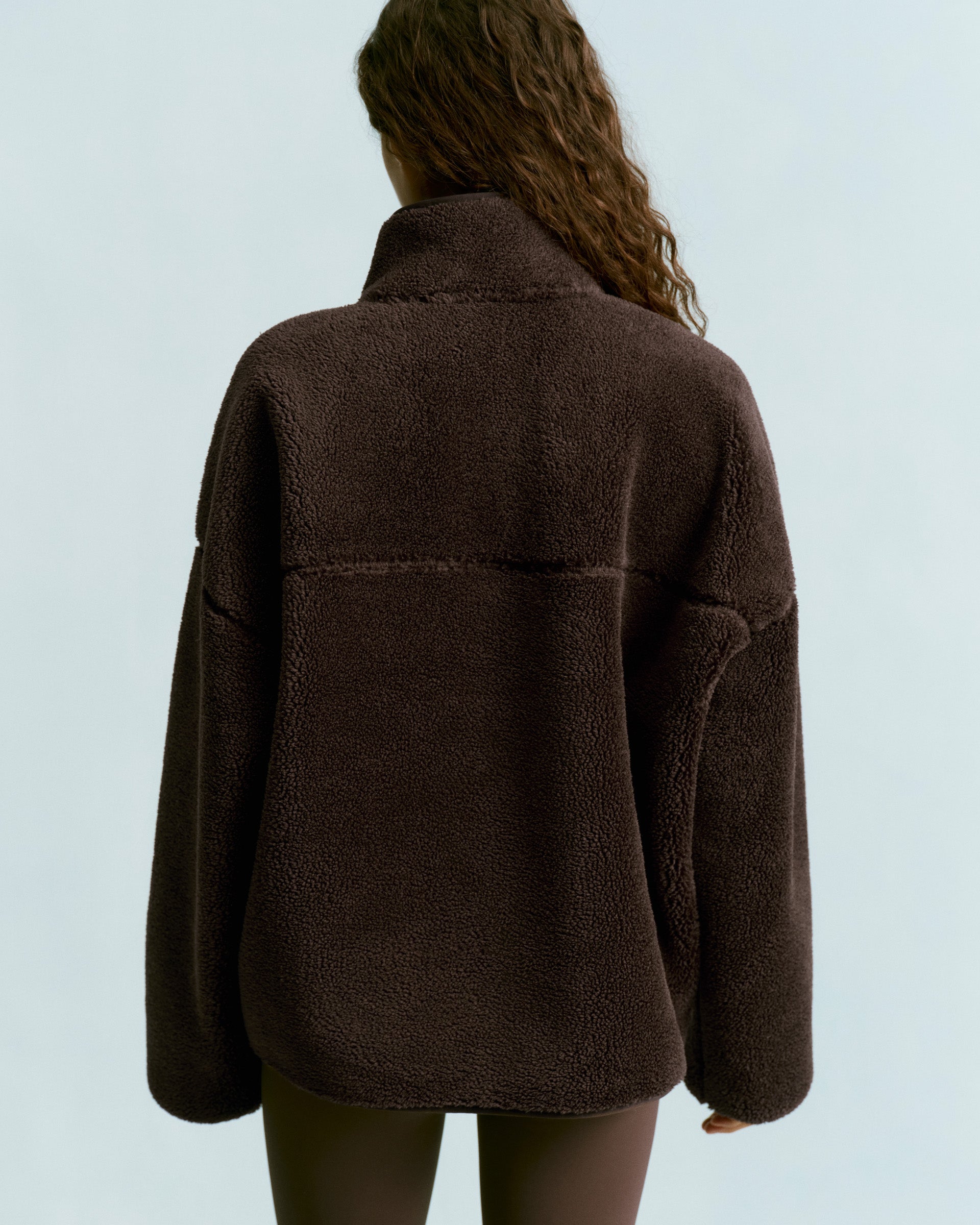 Oversized Pocket Zip Through Fleece - Coffee Bean – Adanola