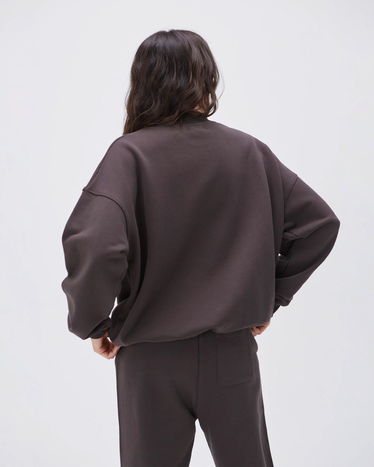 Varsity Oversized Sweatshirt - Coffee Bean