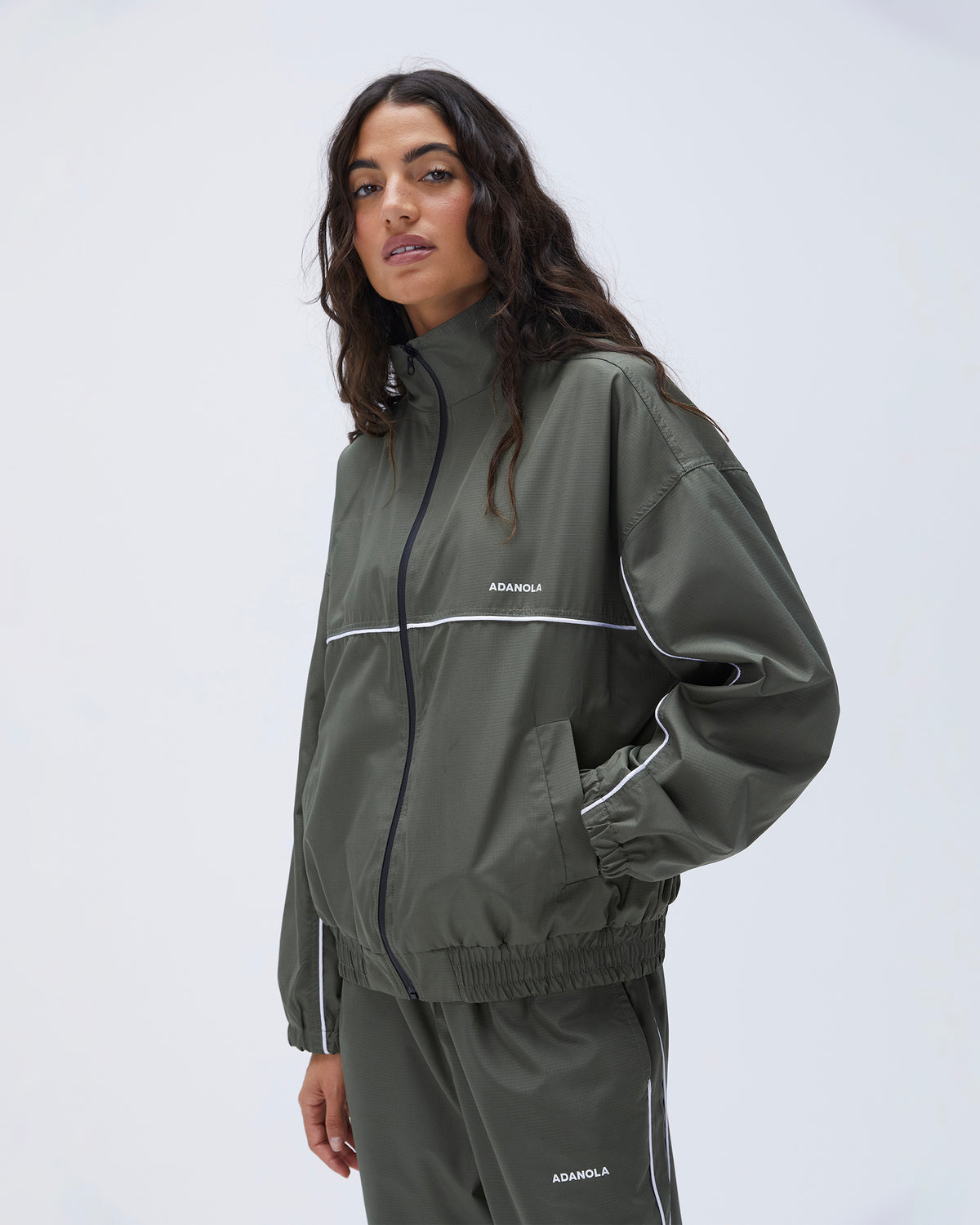 Track Jacket in Khaki Green | Adanola