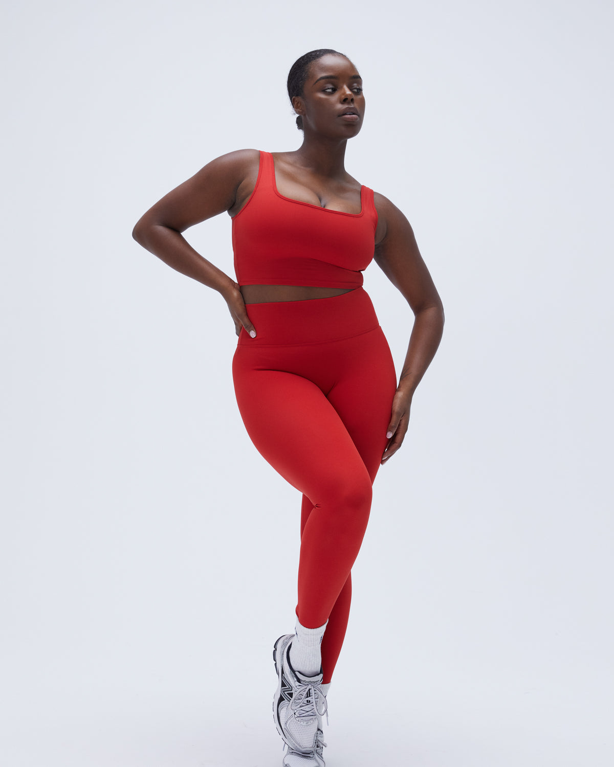 High Waisted Cargo Leggings Cherry Red | FIRM ABS