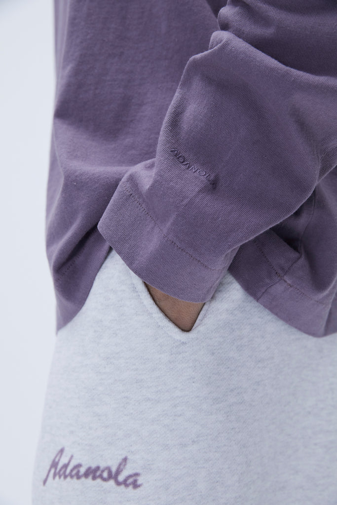 Women's Long Sleeve Boxy T-shirt - Washed Purple | Adanola