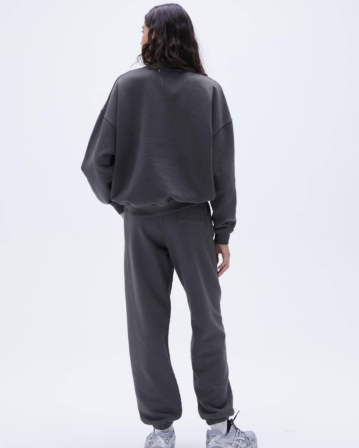 Distressed Varsity Sweatpants - Charcoal Grey