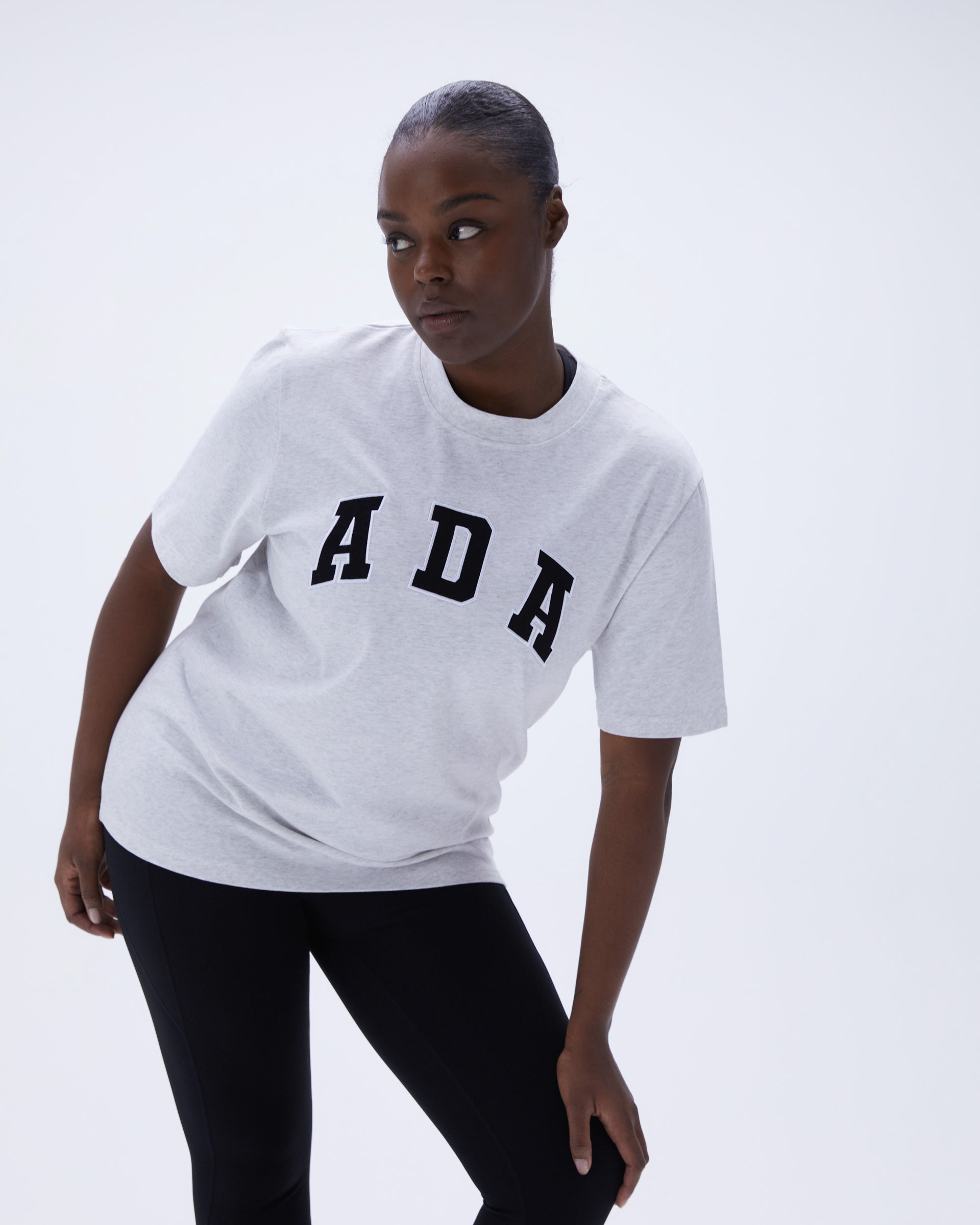 ADA Short Sleeve Oversized T-shirt - Grey Melange - Tops - Adanola
