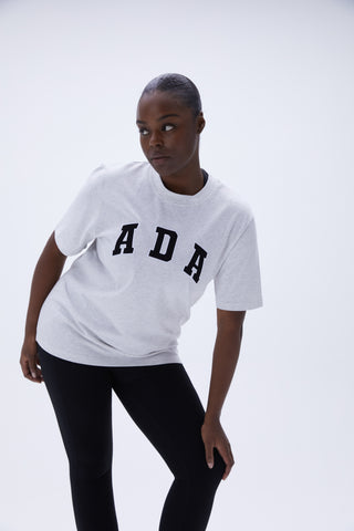 ADA Short Sleeve Oversized T-shirt - Grey Melange - Tops - Adanola