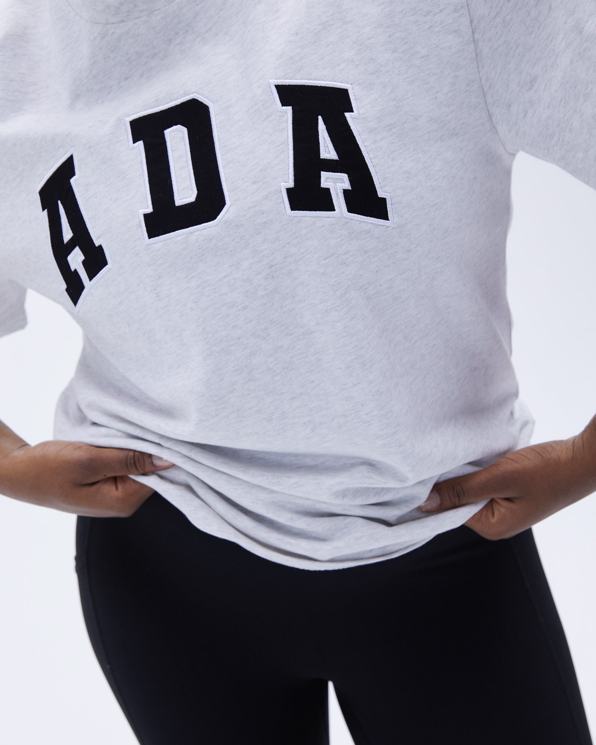 ADA Short Sleeve Oversized T-shirt - Grey Melange - Tops - Adanola
