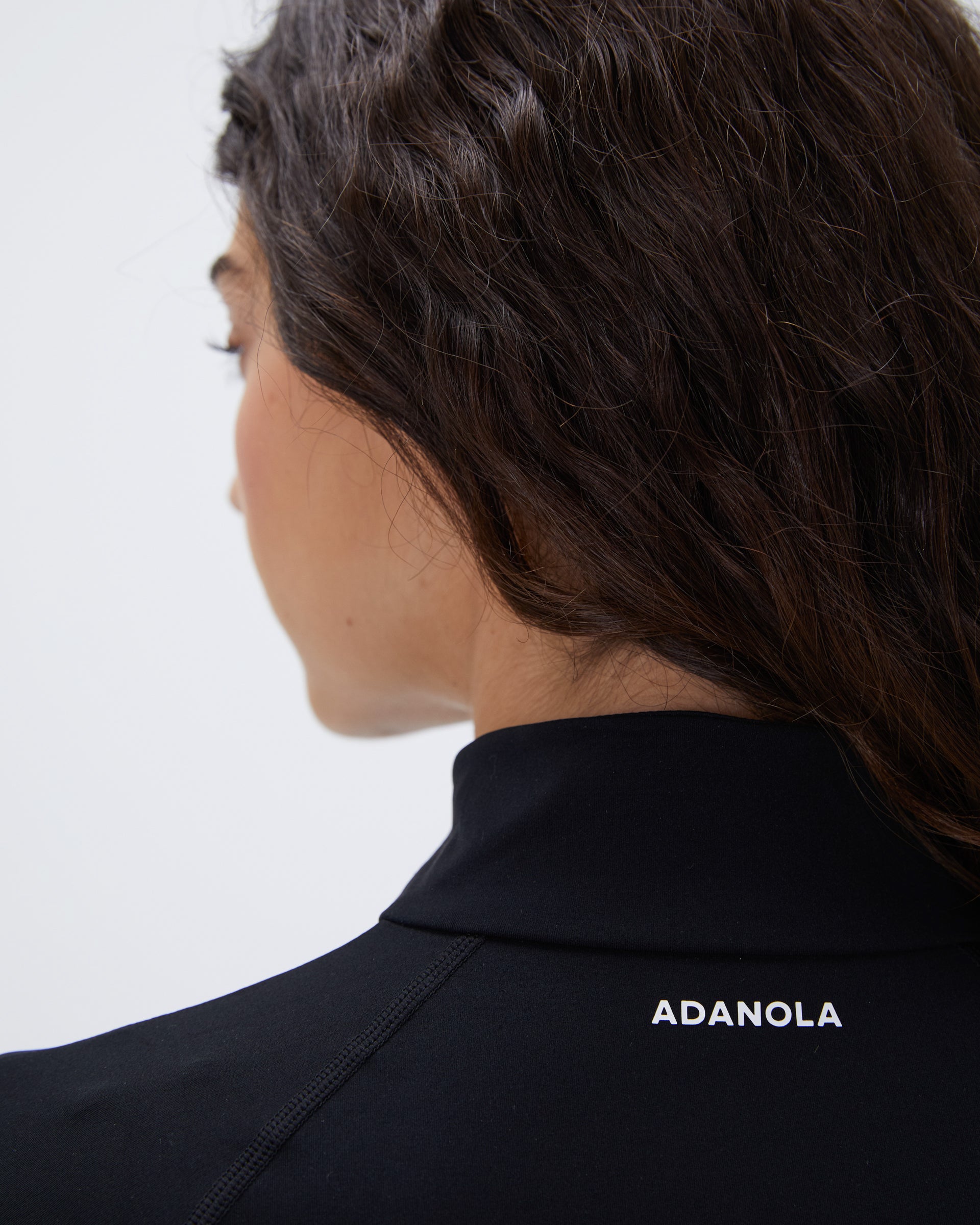 Women's Black Ultimate Long Sleeve Quarter Zip Top | Adanola