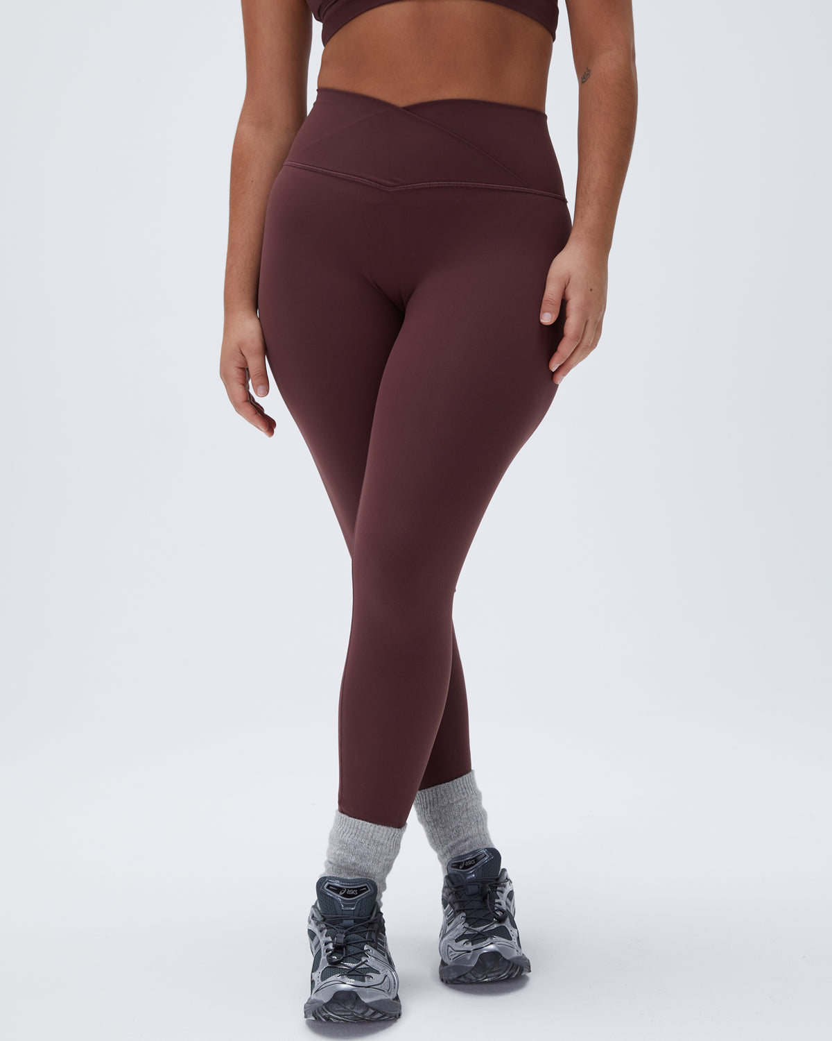 Maroon Legging Yoga Pants Leggings Cotton Blend Slex Full Length  Stretchable Her