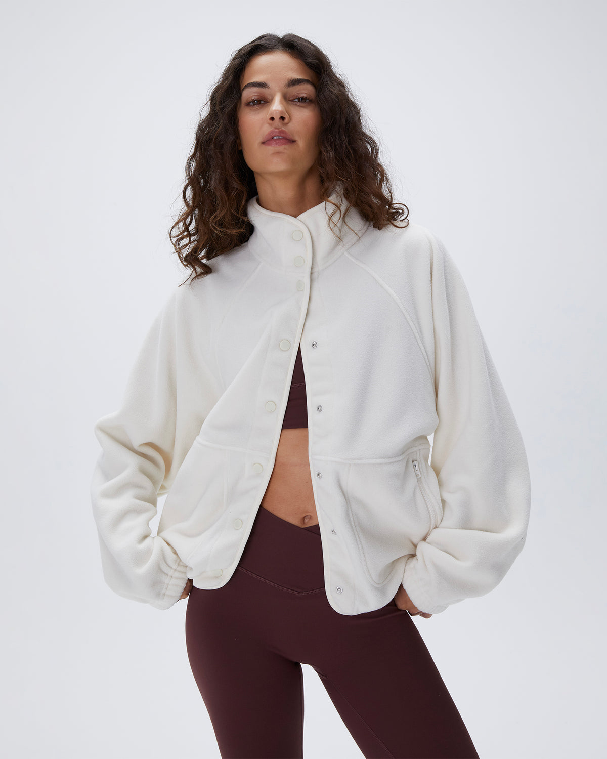 Women's Cream Polar Fleece Jacket