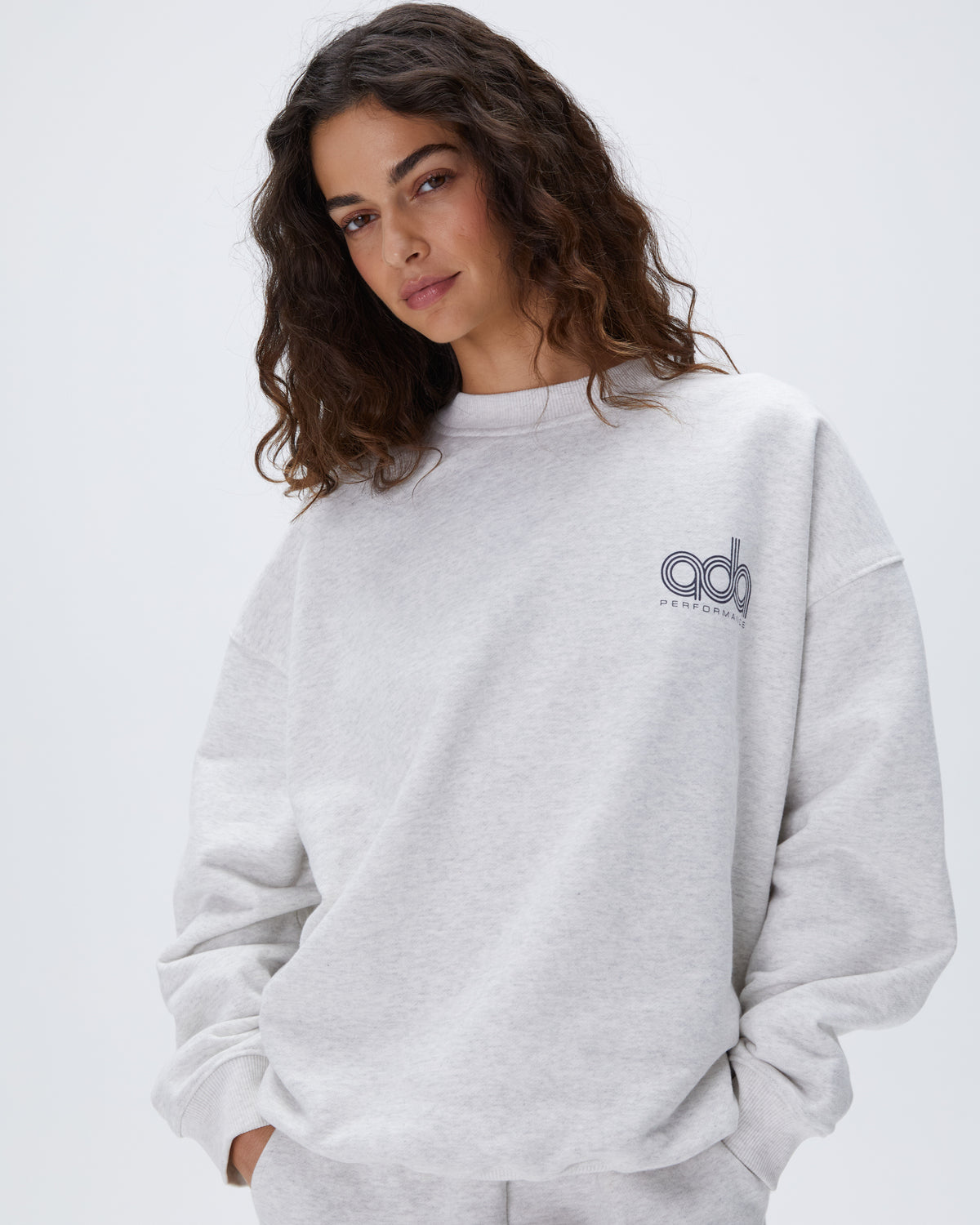 Light Grey Performance Oversized Sweatshirt | Adanola