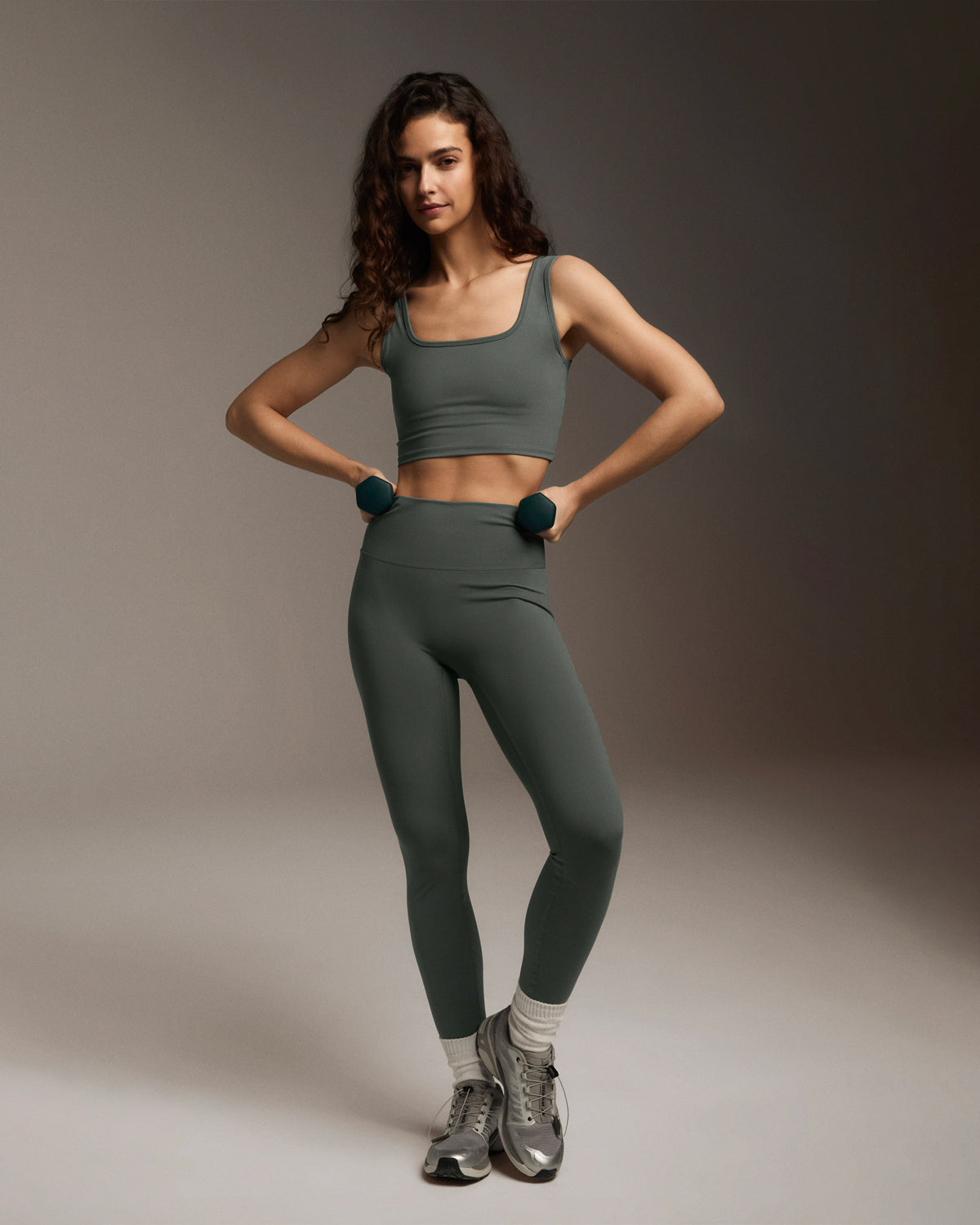 Olive Green Active Leggings  International Society of Precision