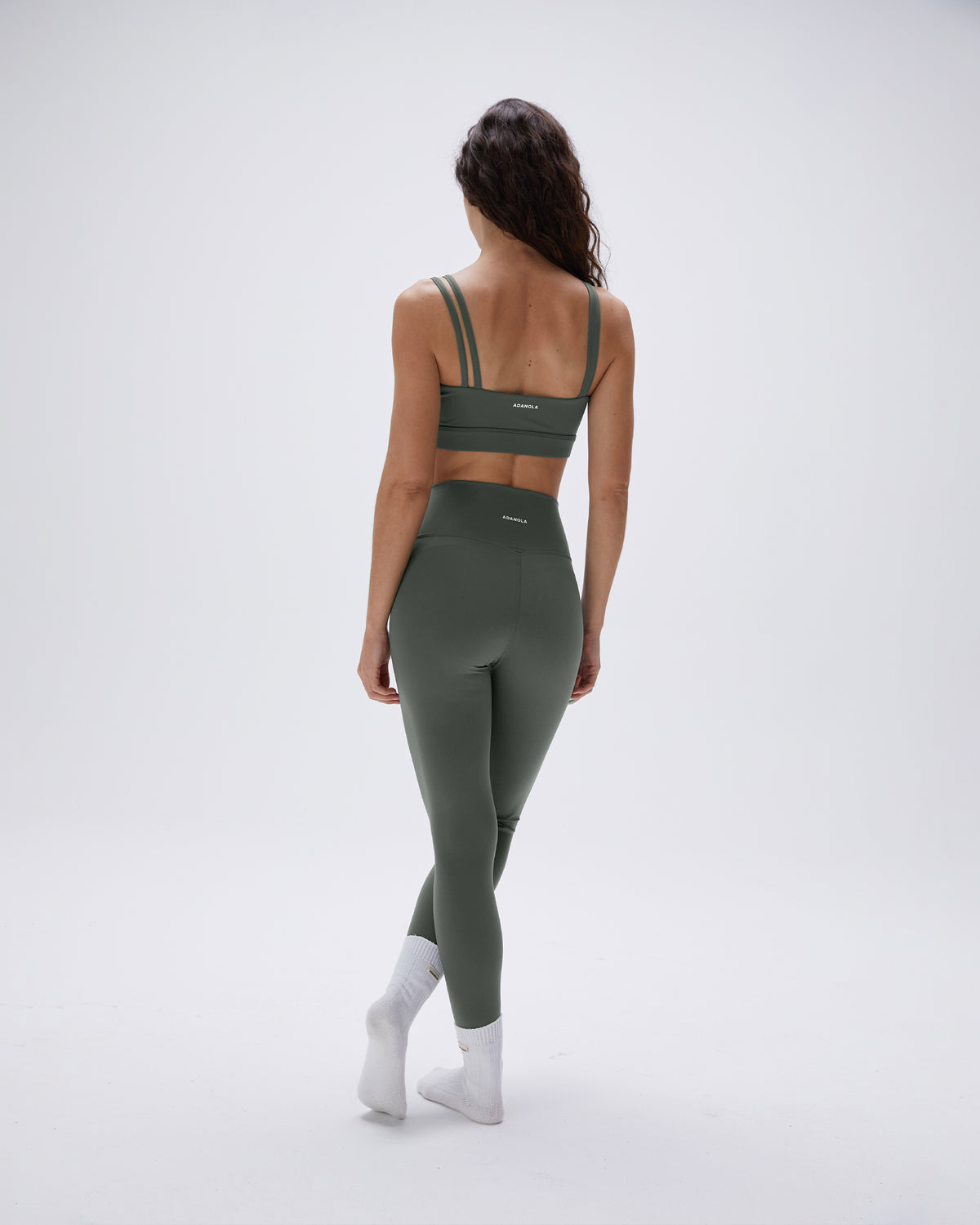 Women's Green Double Strap Sports Bras