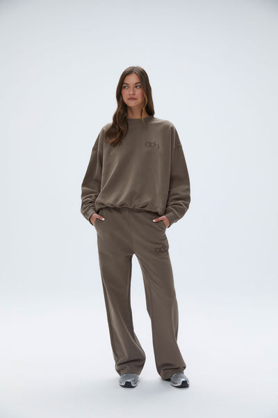 Brown sweatshirt and sweatpants 2025