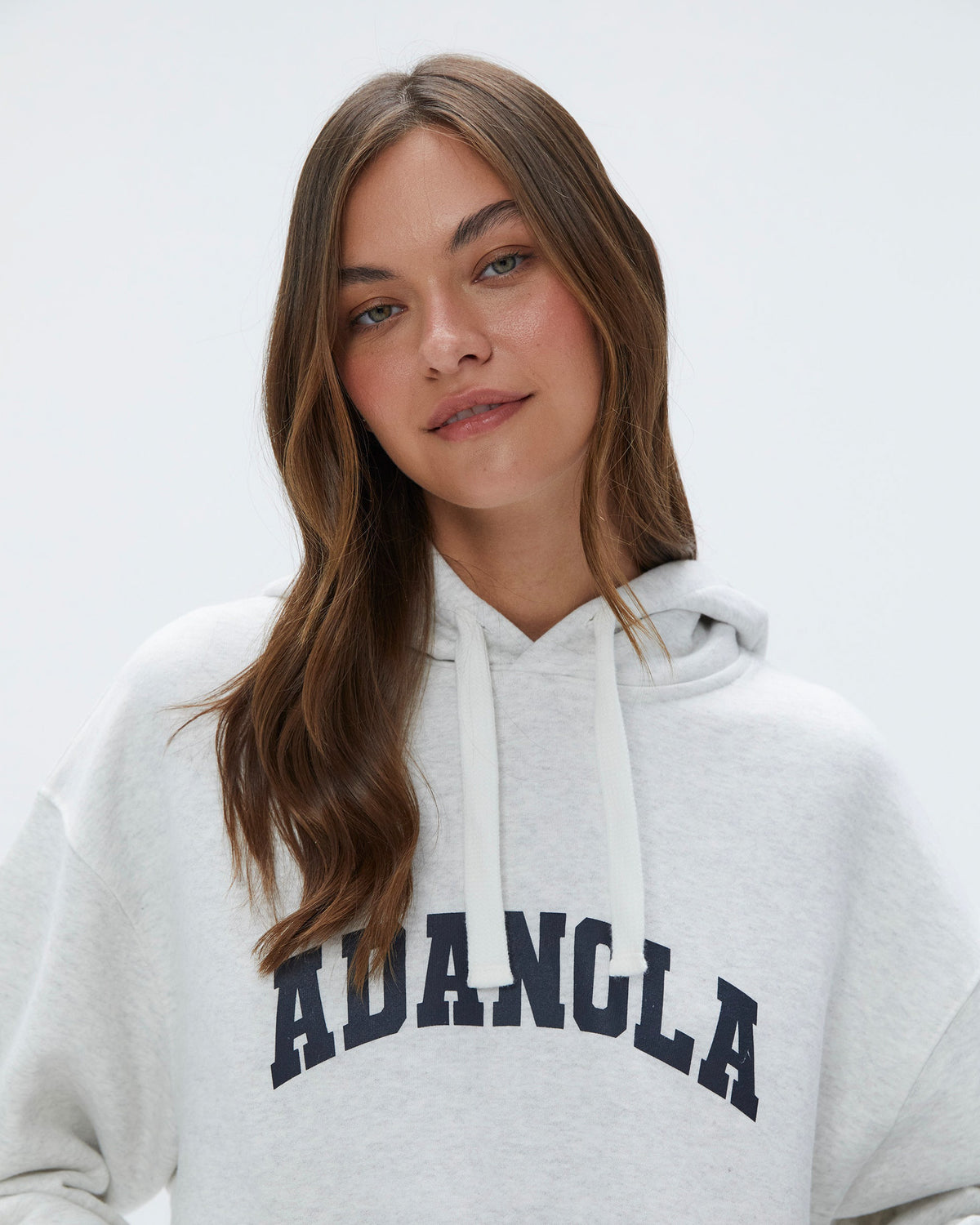 Varsity Relaxed Drawcord Hoodie Light Grey Melange Navy Blue varsity-relaxed-drawcord-hoodie-light-grey-melange-navy-blue