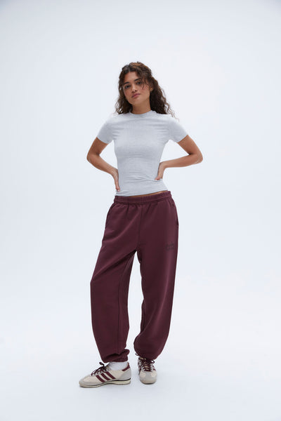 Burgundy sweatpants top