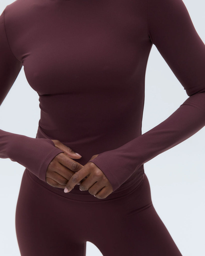 The Burgundy Lace Long Sleeve Top