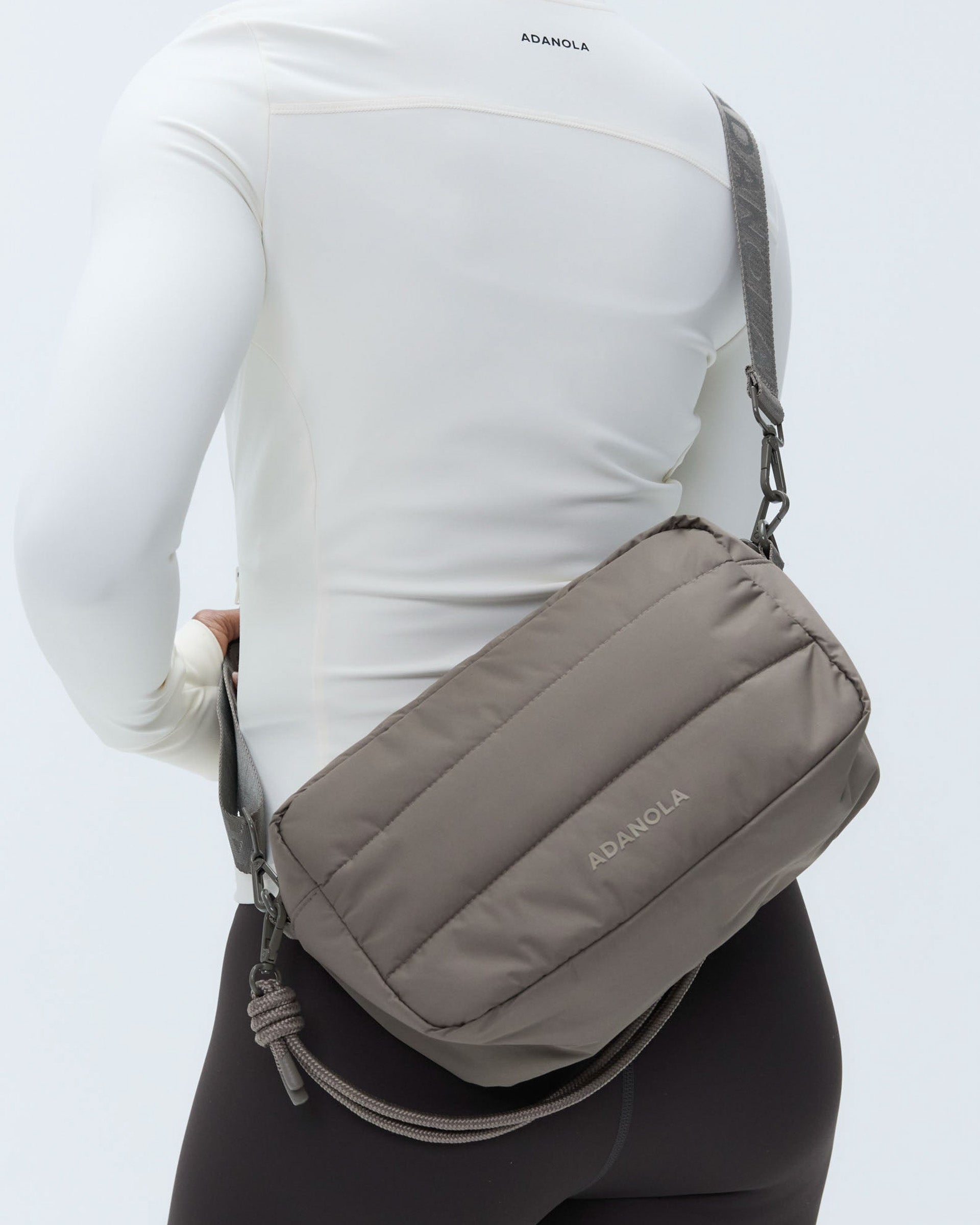 Branded Multi-Strap Bag - Taupe