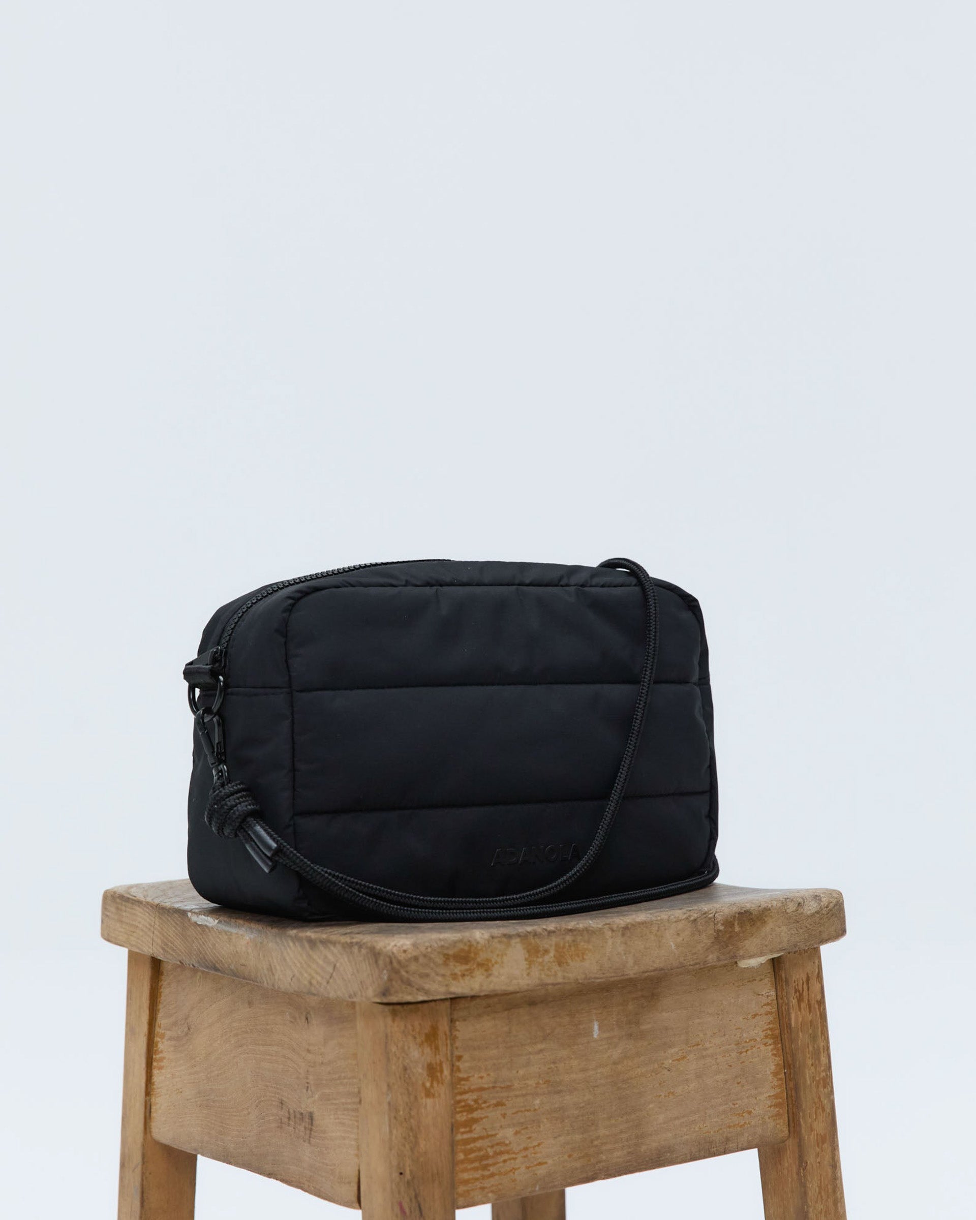 Branded Multi-Strap Bag - Black