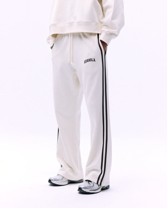 Varsity Loose Fit Sweatpants - Marshmallow White/Coffee Bean