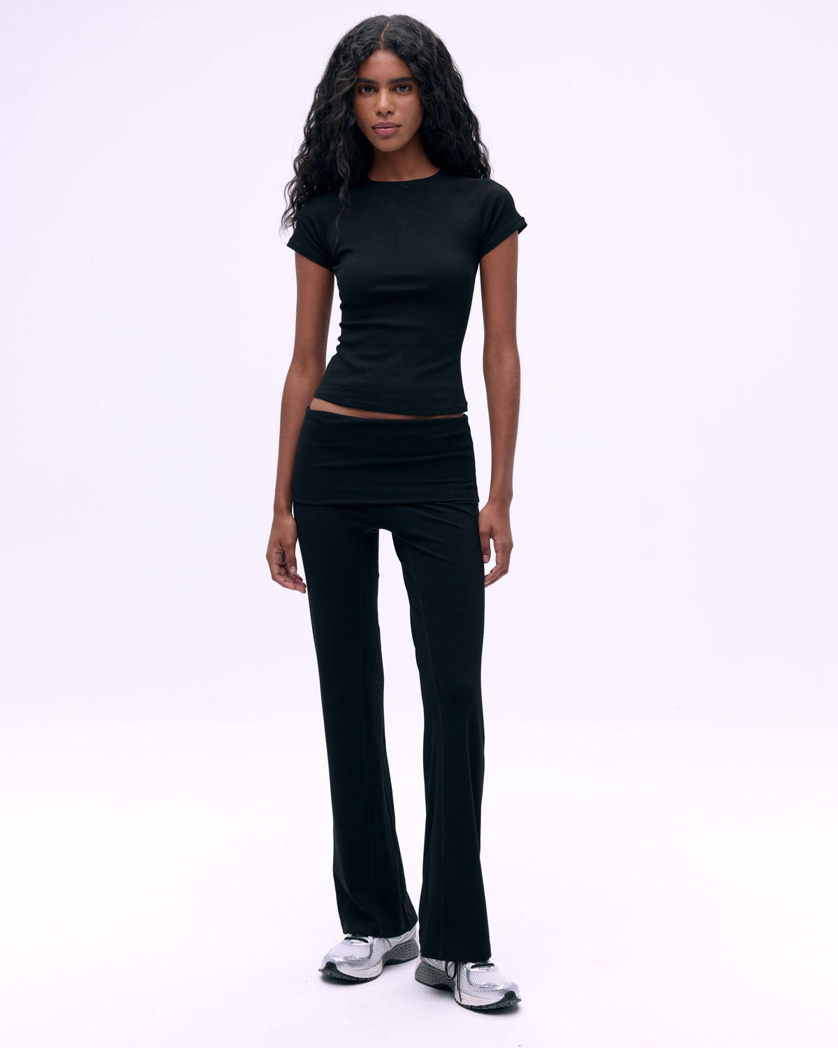 Rib Fold Over Pants