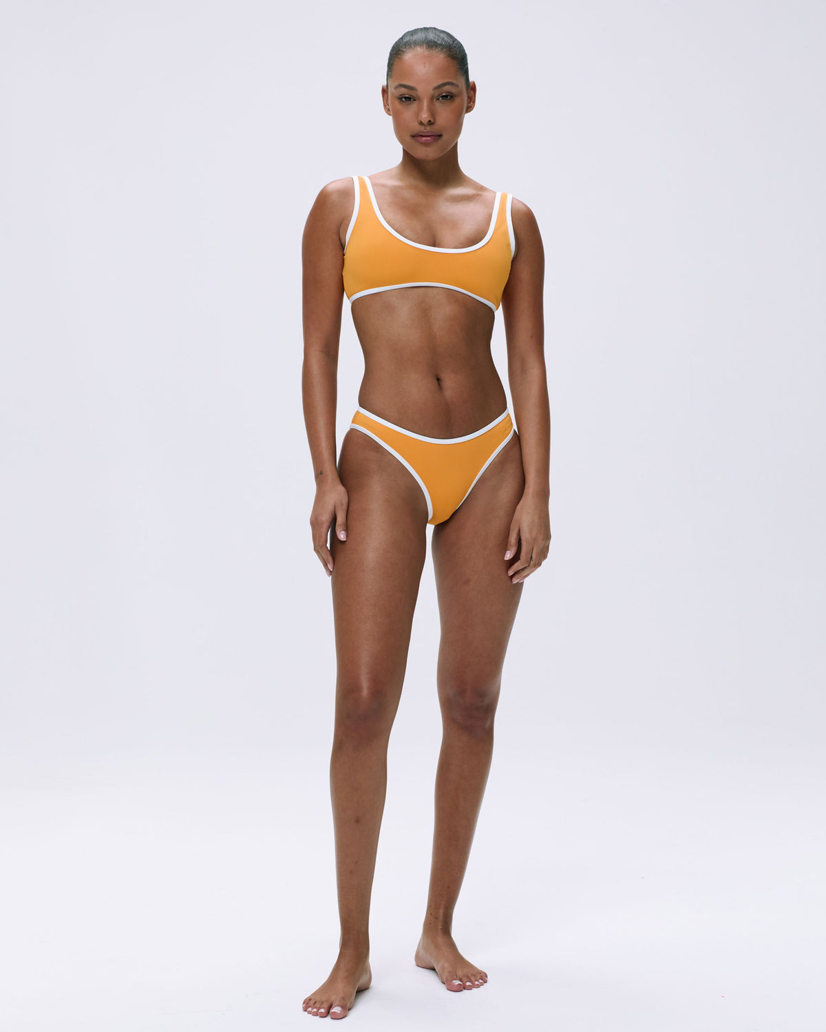 Contrast Bikini Bottom Mango Orange Marshmallow