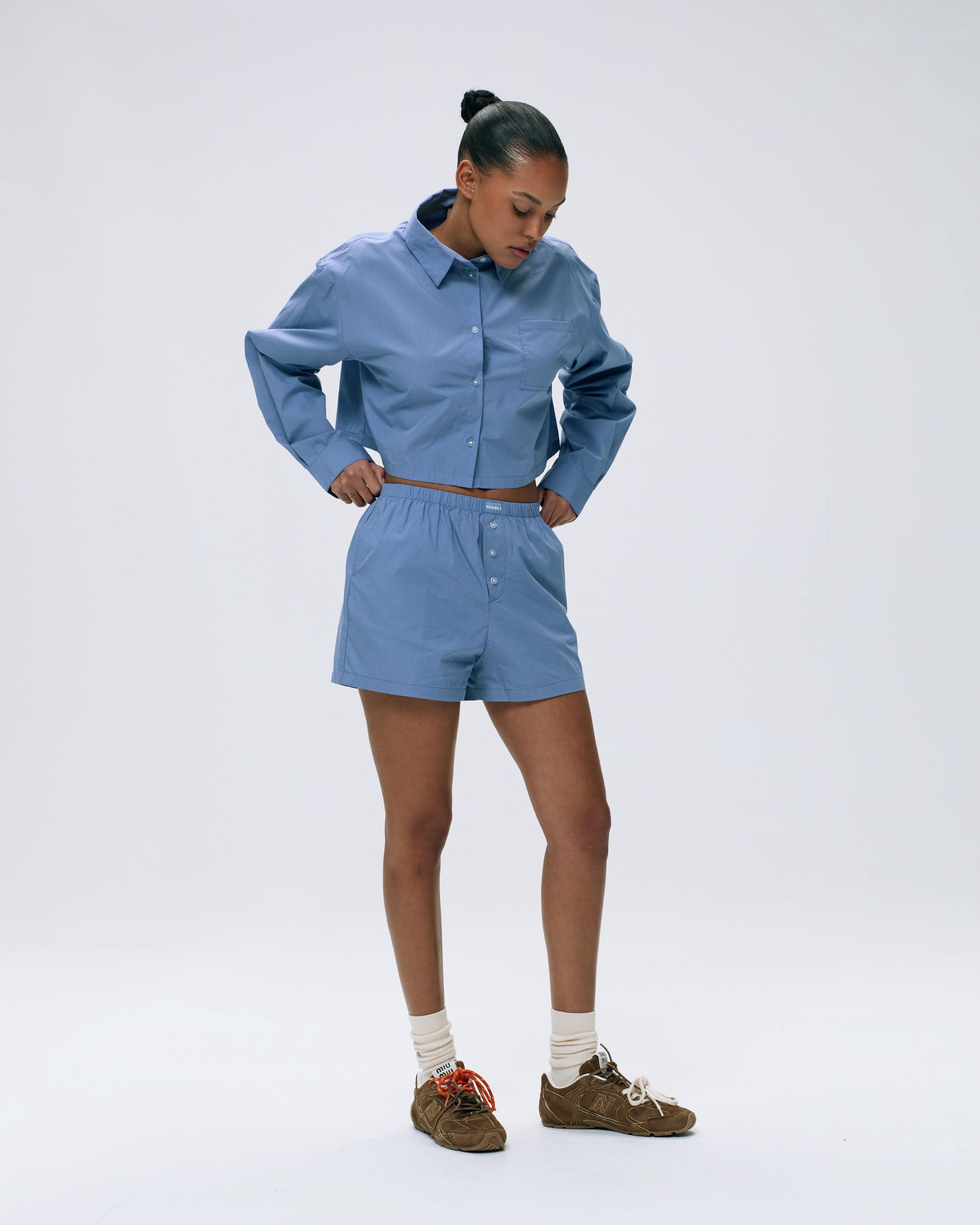 Cotton Boxer Shorts - Blue