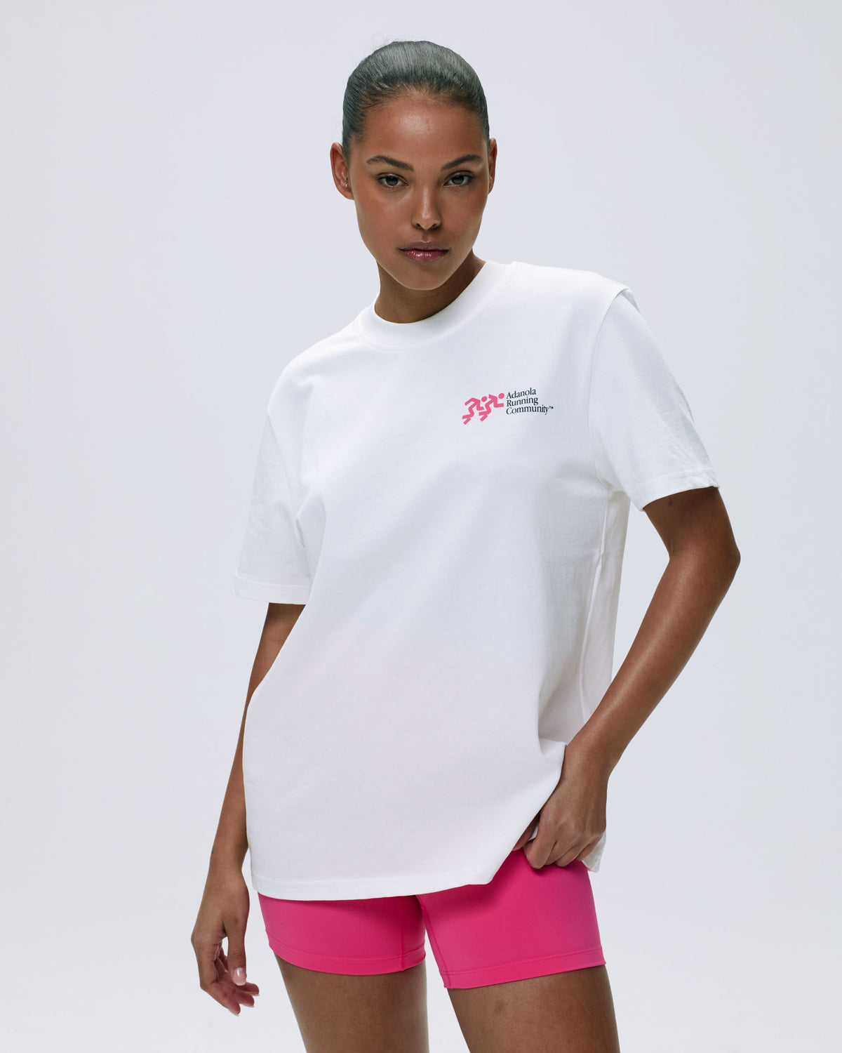 Distance Short Sleeve Oversized T shirt White Hot