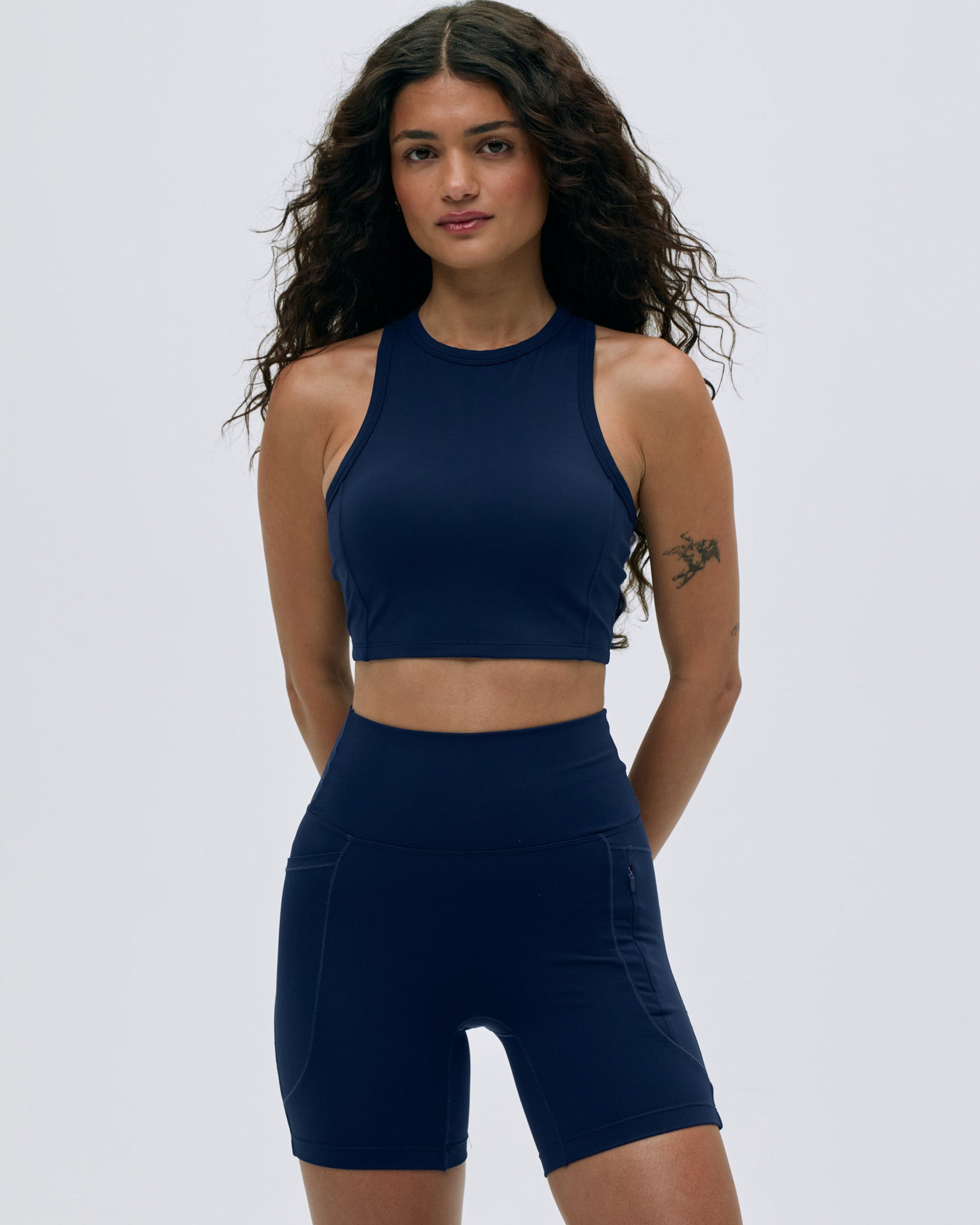 Ultimate Binding Detail Tank Bra - Navy Blue